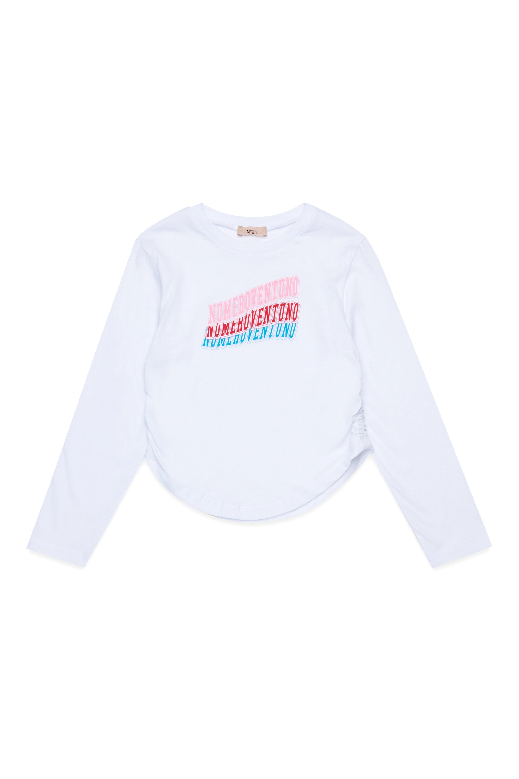 Camiseta de manga larga de jersey con gráficos multicolores