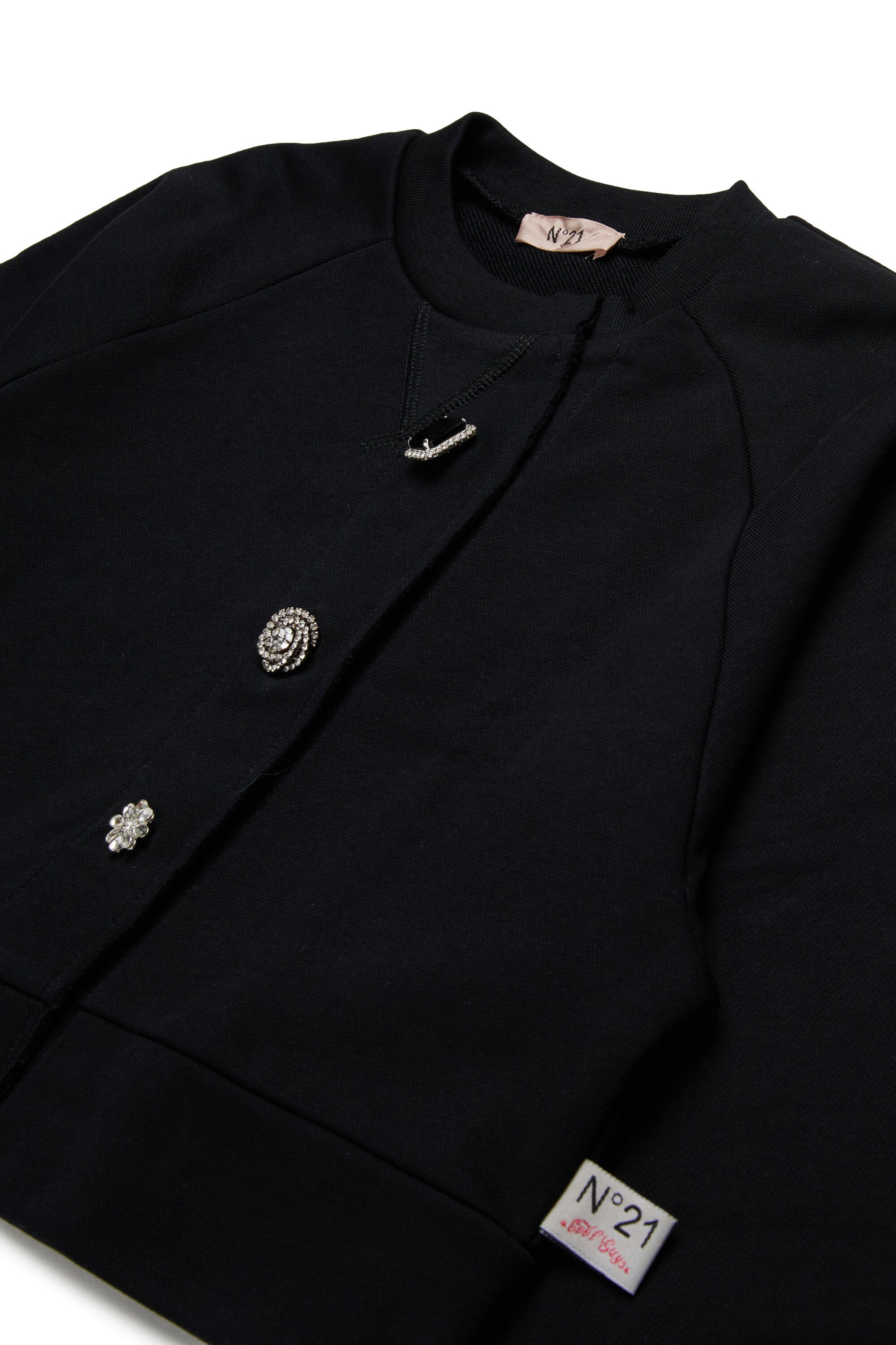 Sudadera tipo cárdigan con botones joya