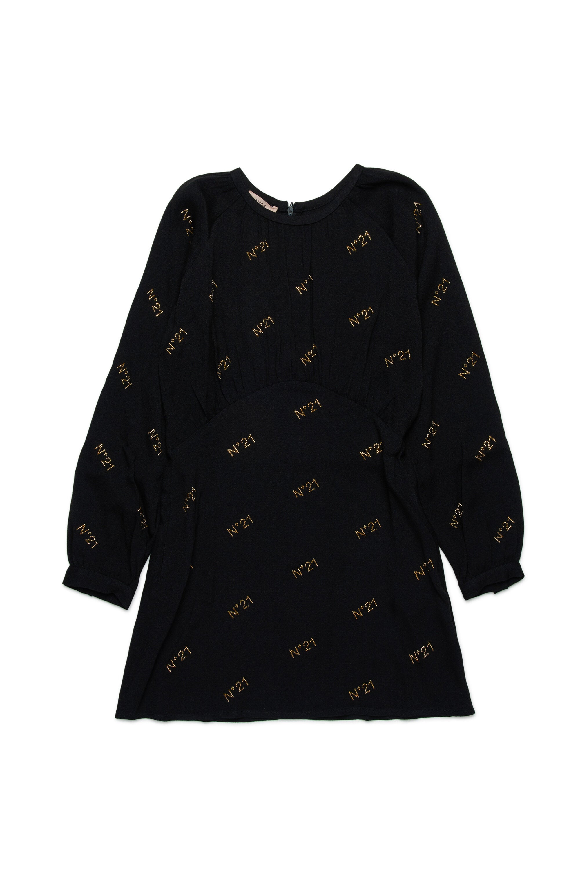 N°21 vestido corto de crepé con estampado hotfix