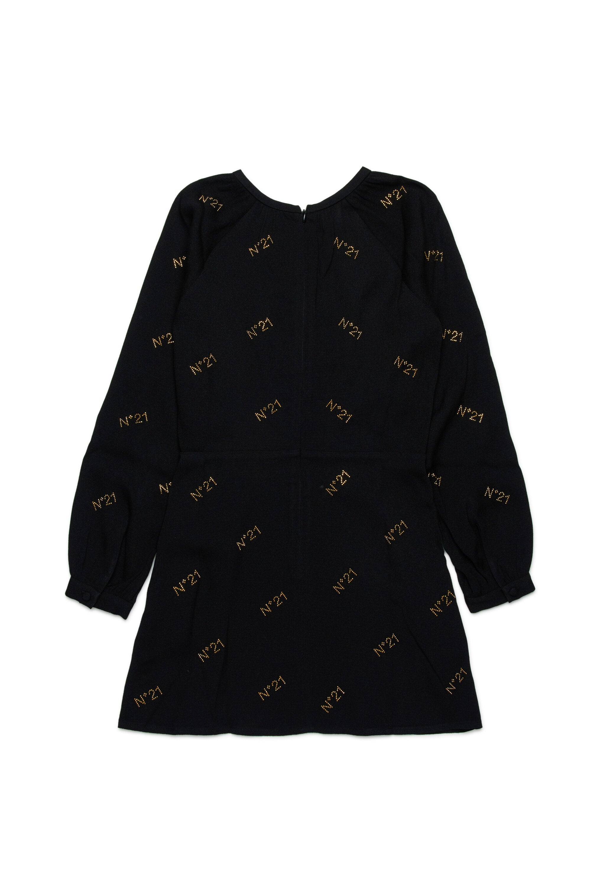 N°21 vestido corto de crepé con estampado hotfix