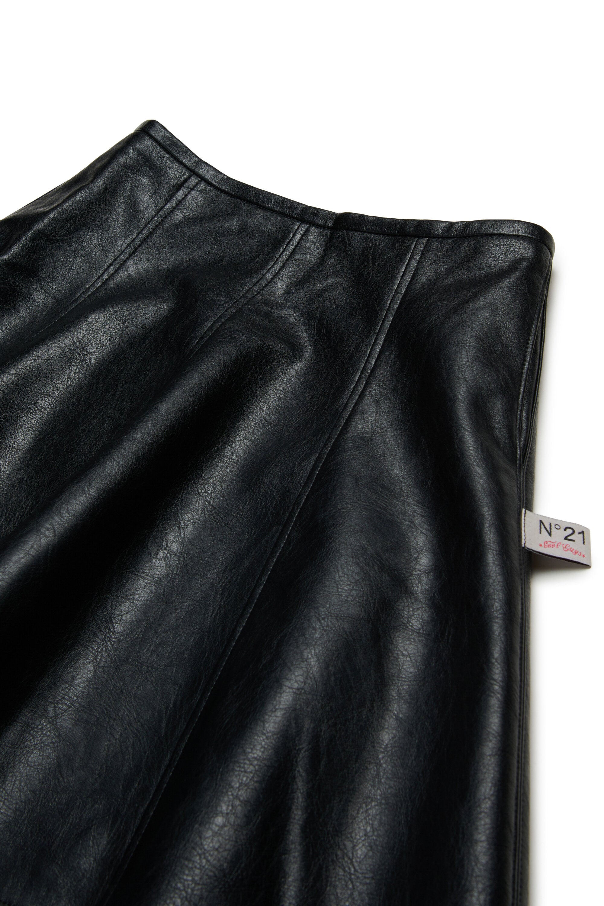 Falda completa corta de tejido recubierto