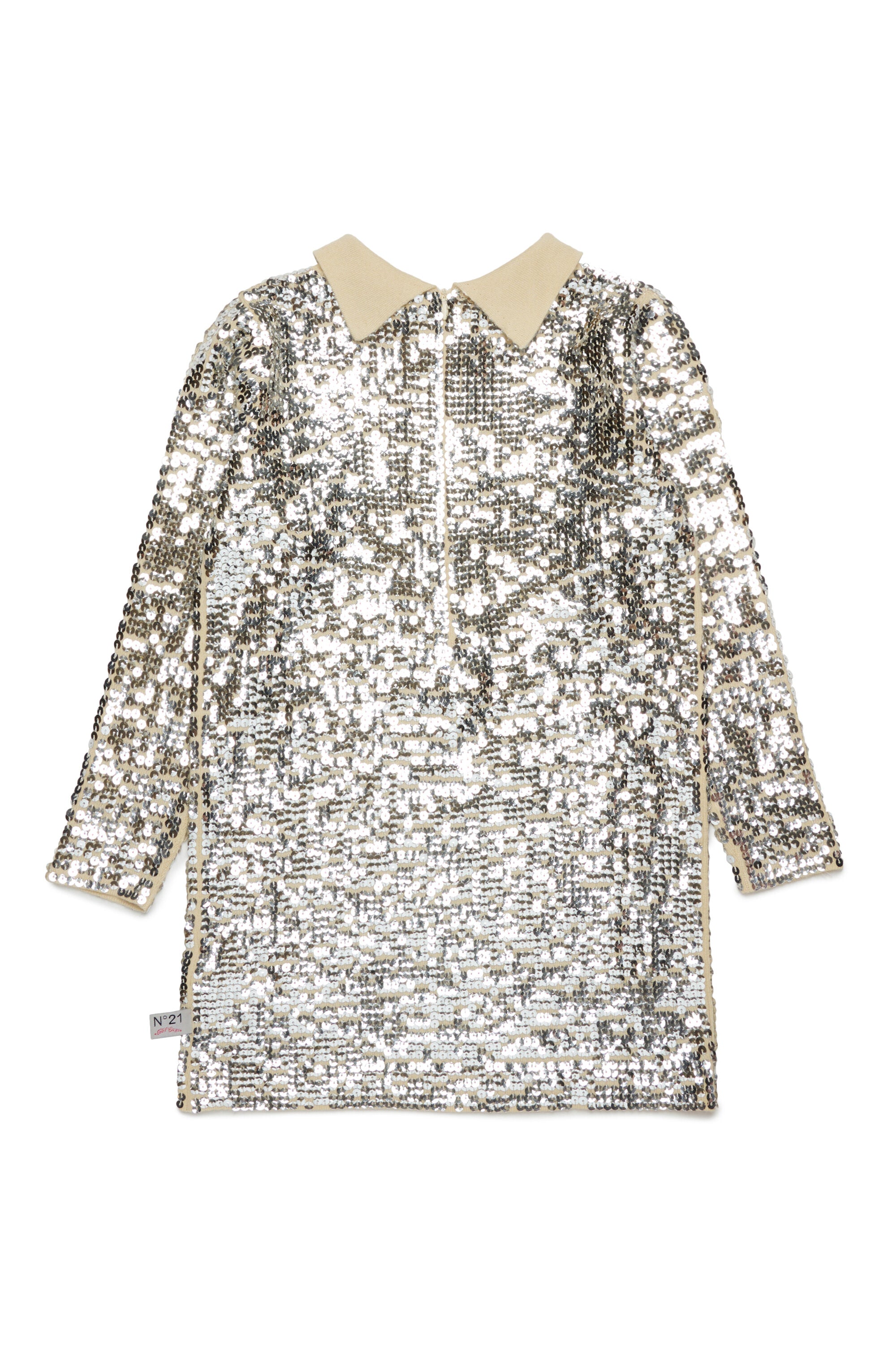 Minivestido de mezcla de lana con lentejuelas