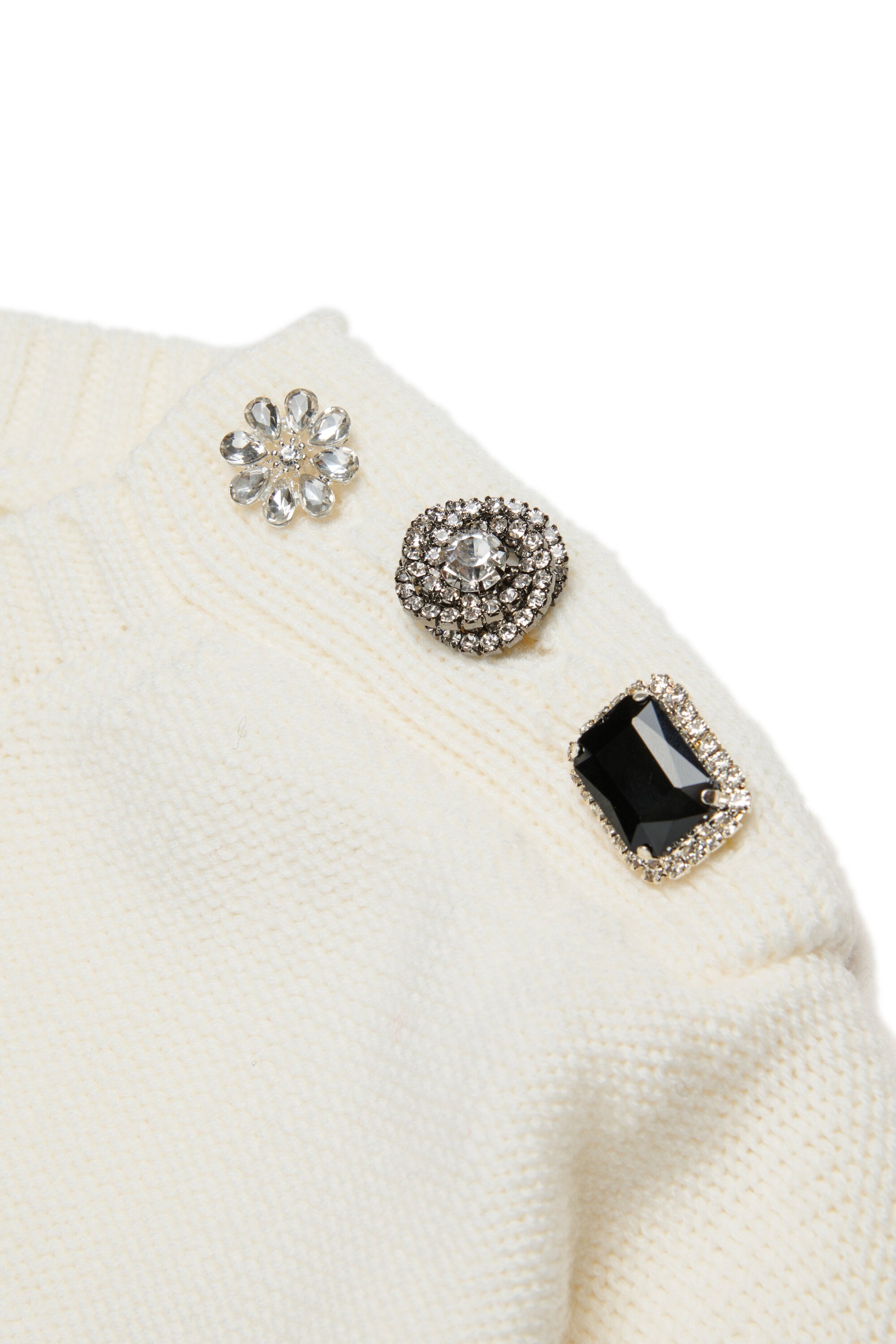 Jersey en mezcla de lana con botones joya