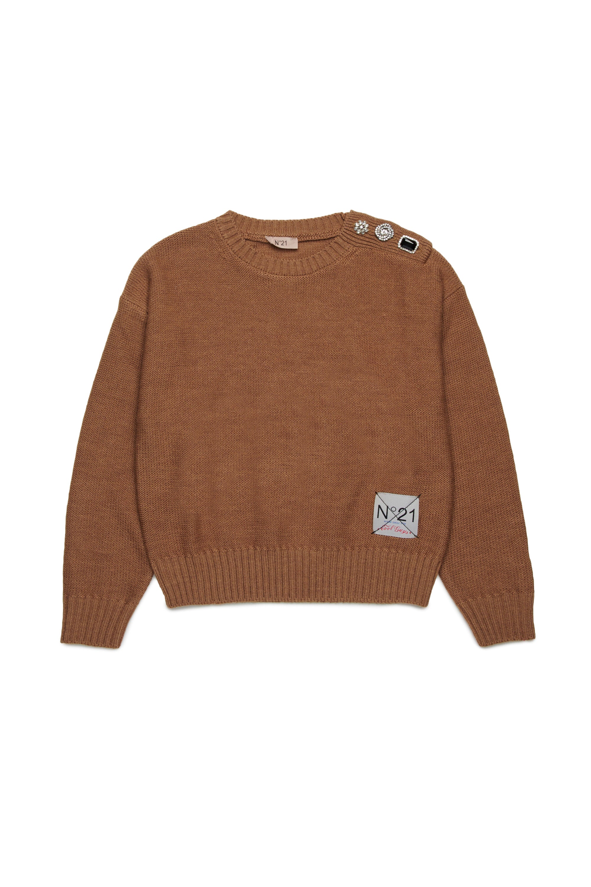 Jersey en mezcla de lana con botones joya