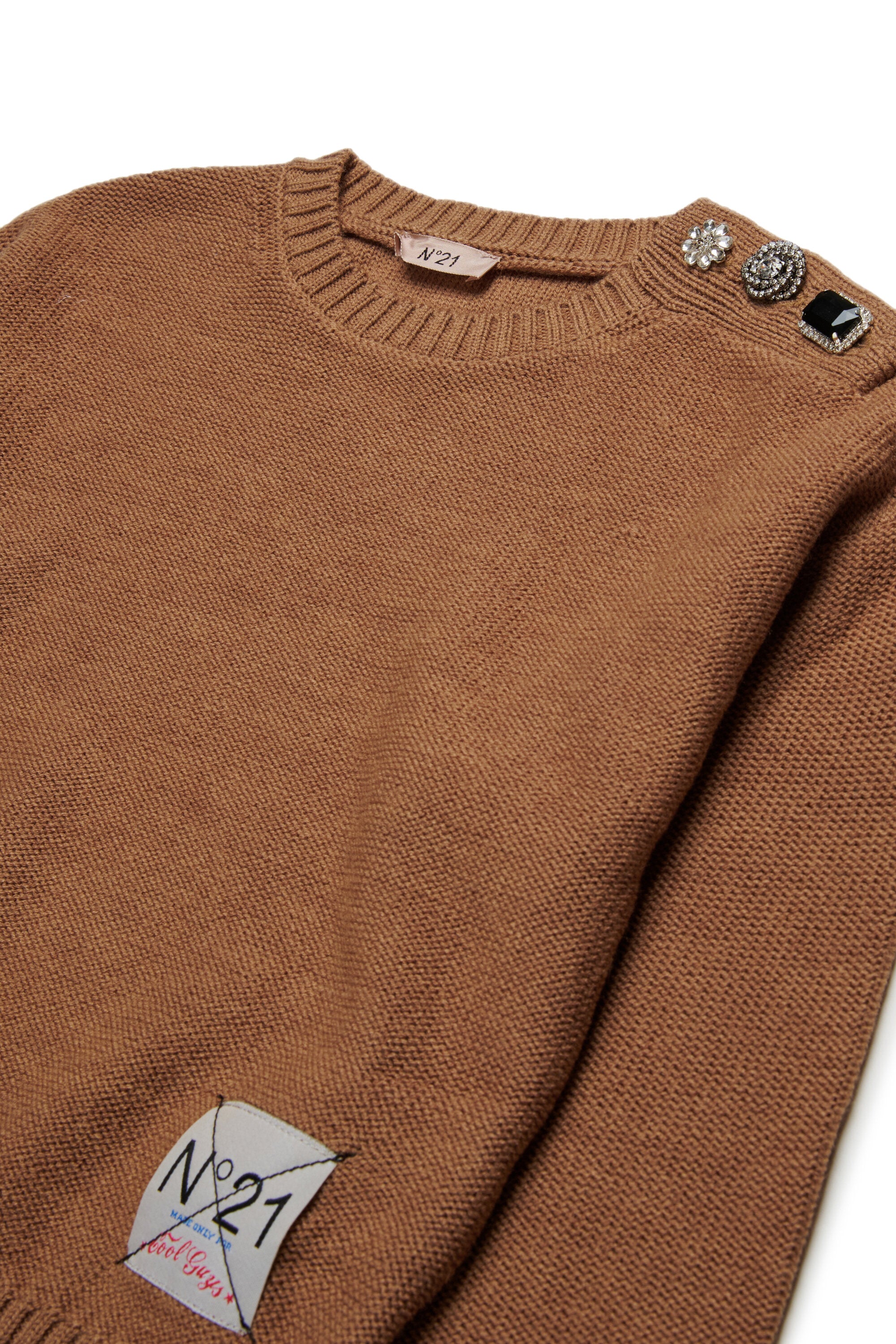 Jersey en mezcla de lana con botones joya