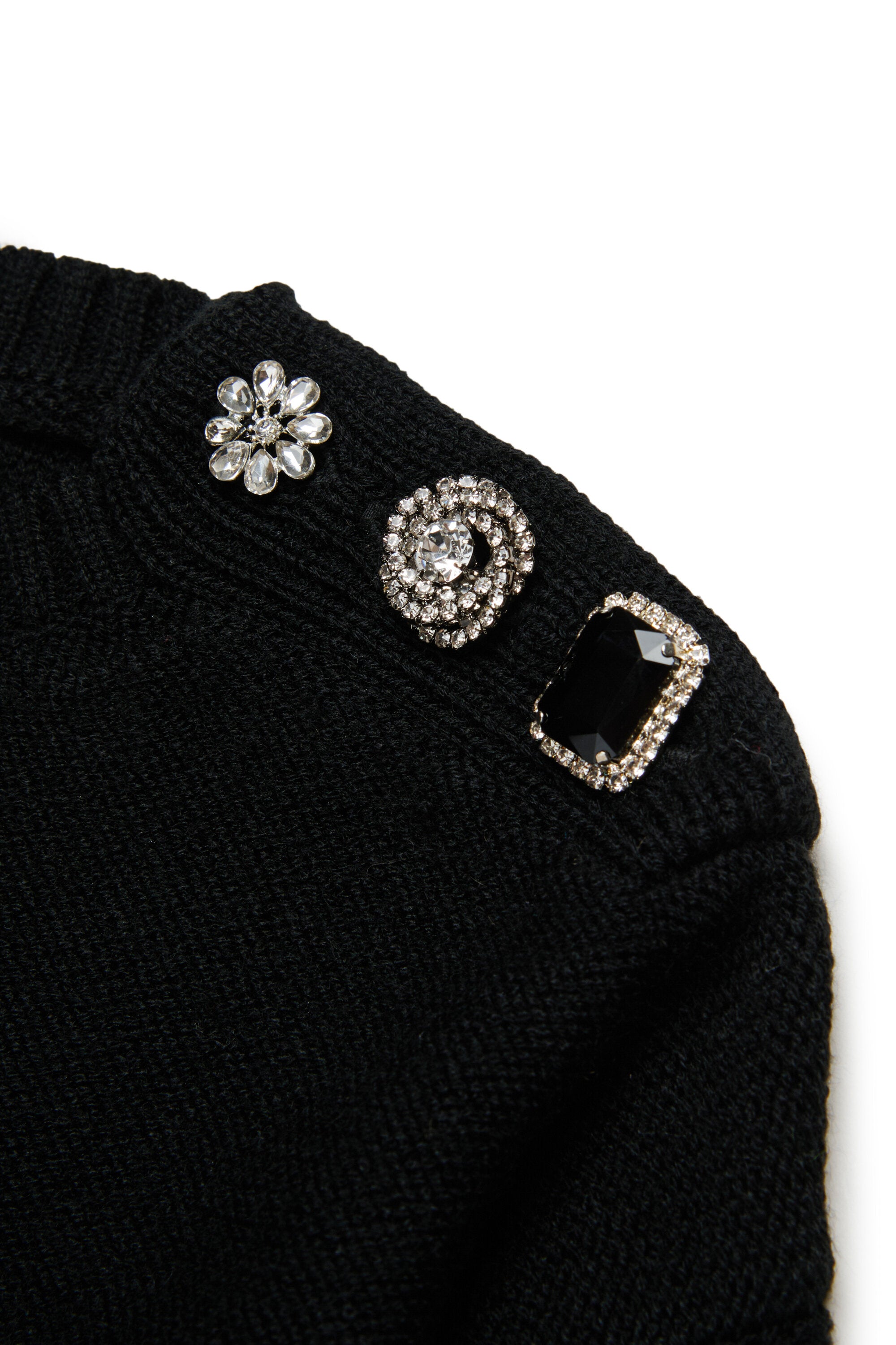 Wool blend pullover with jewel buttons