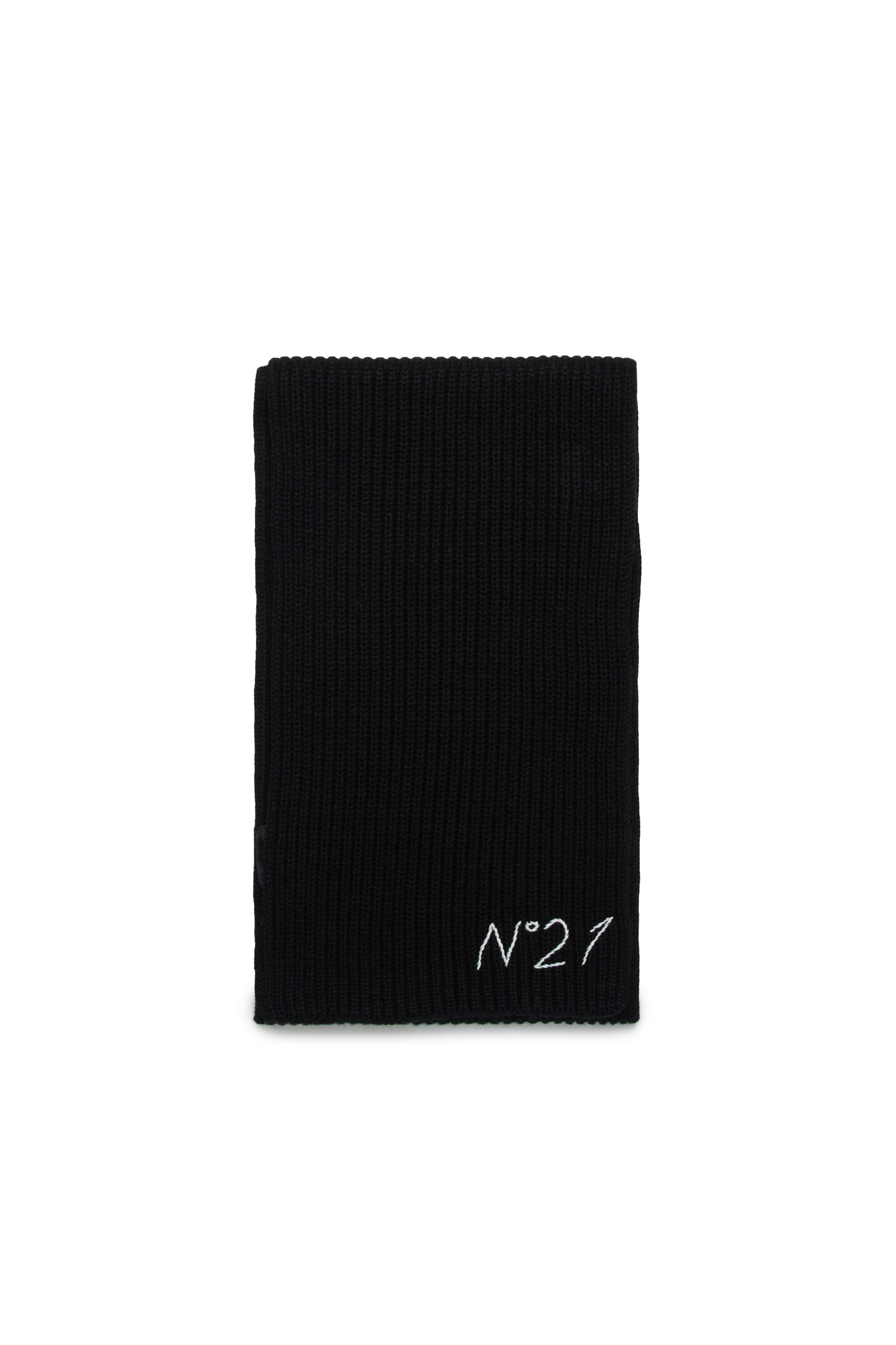 Bufanda en mezcla de lana con logotipo