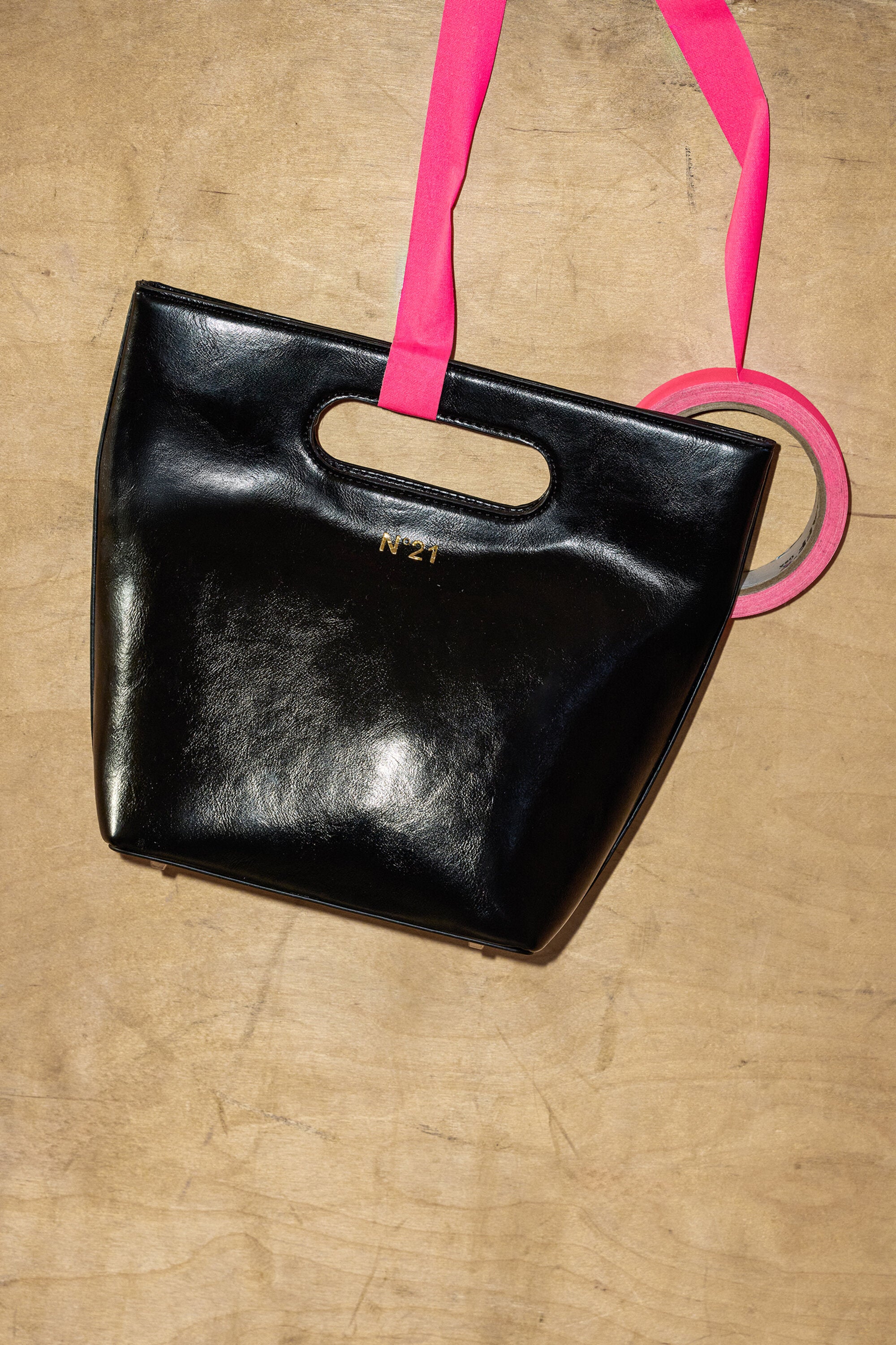 Bolso cubo de tela recubierta