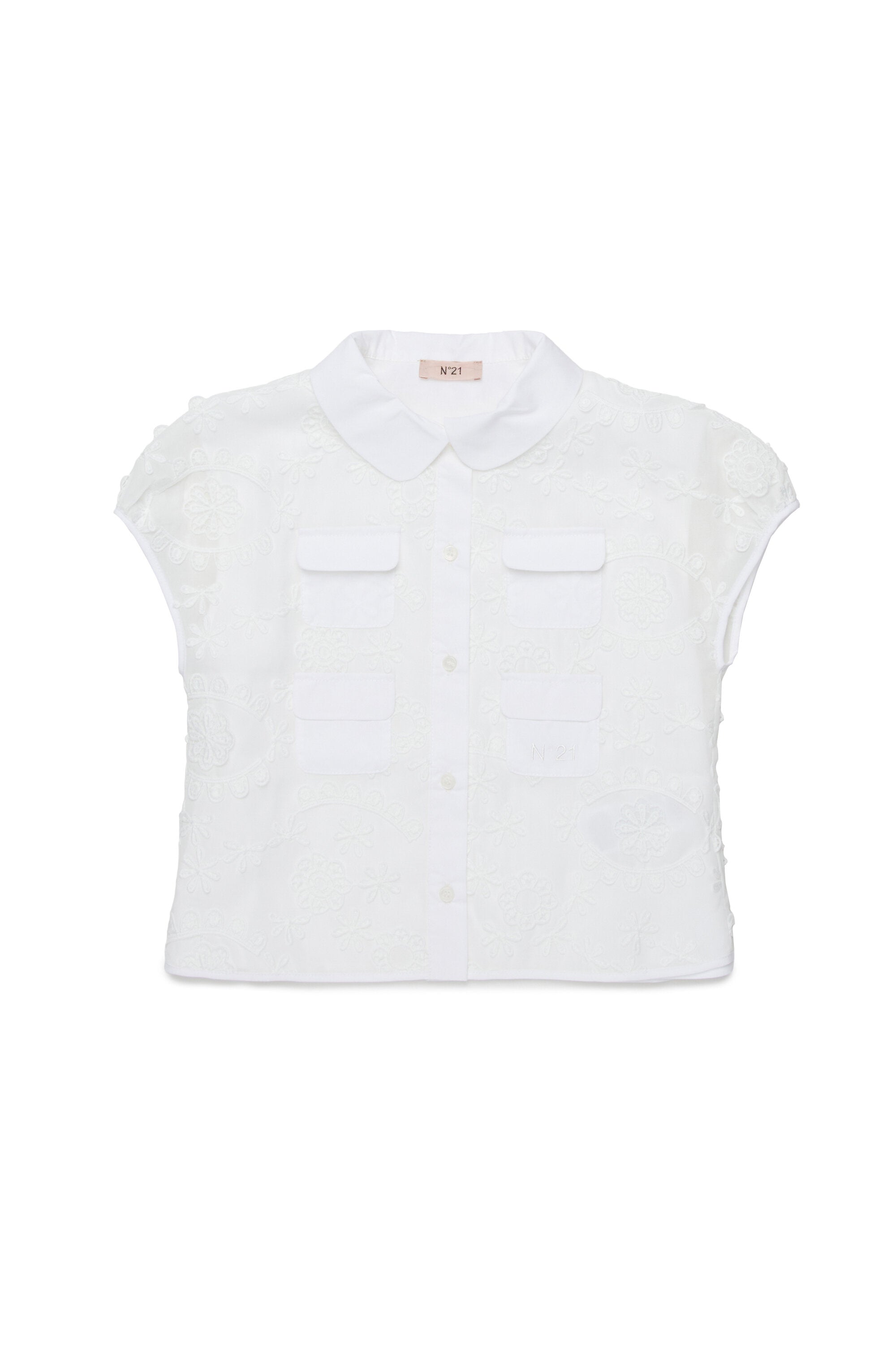 Embroidered short-sleeve shirt