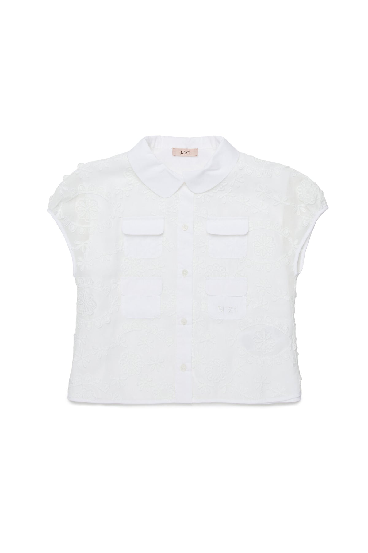 Embroidered short-sleeve shirt