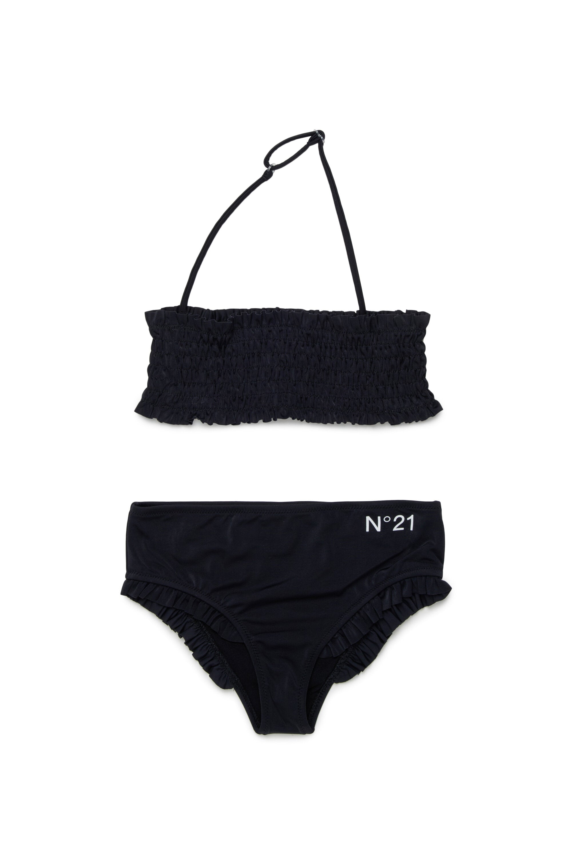 Bikini fruncido con logo