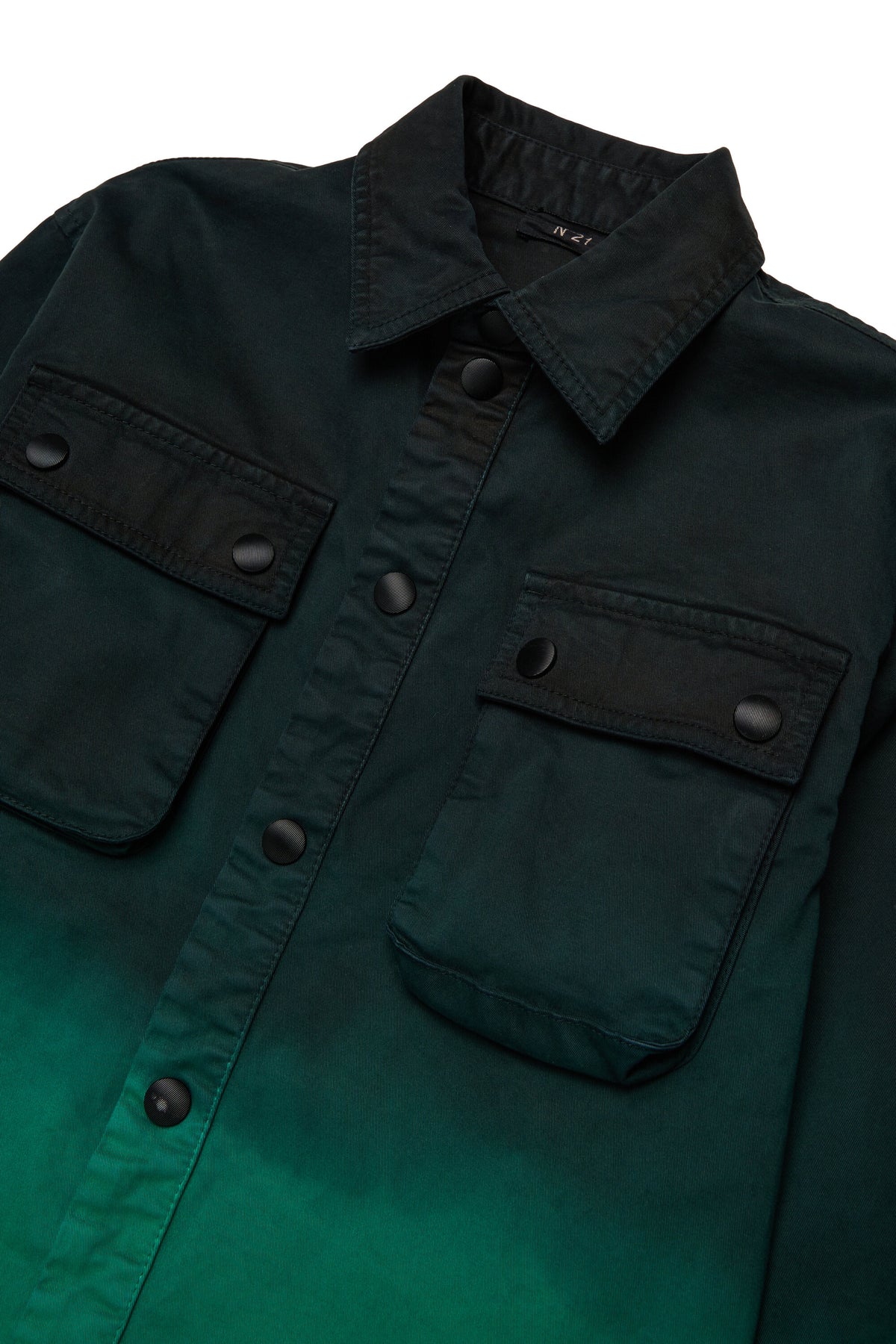 Faded-effect shirt jacket