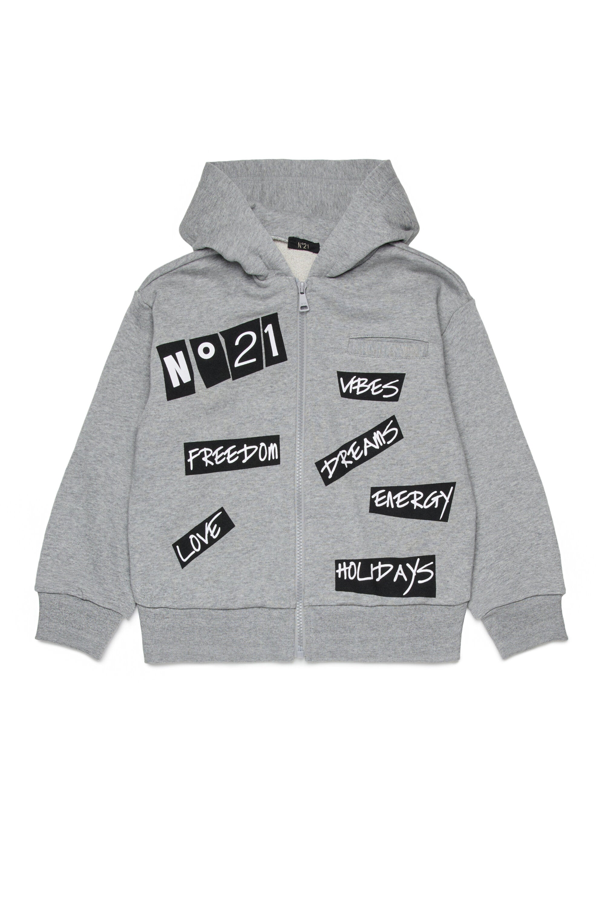 Sudadera con cremallera completa y logo