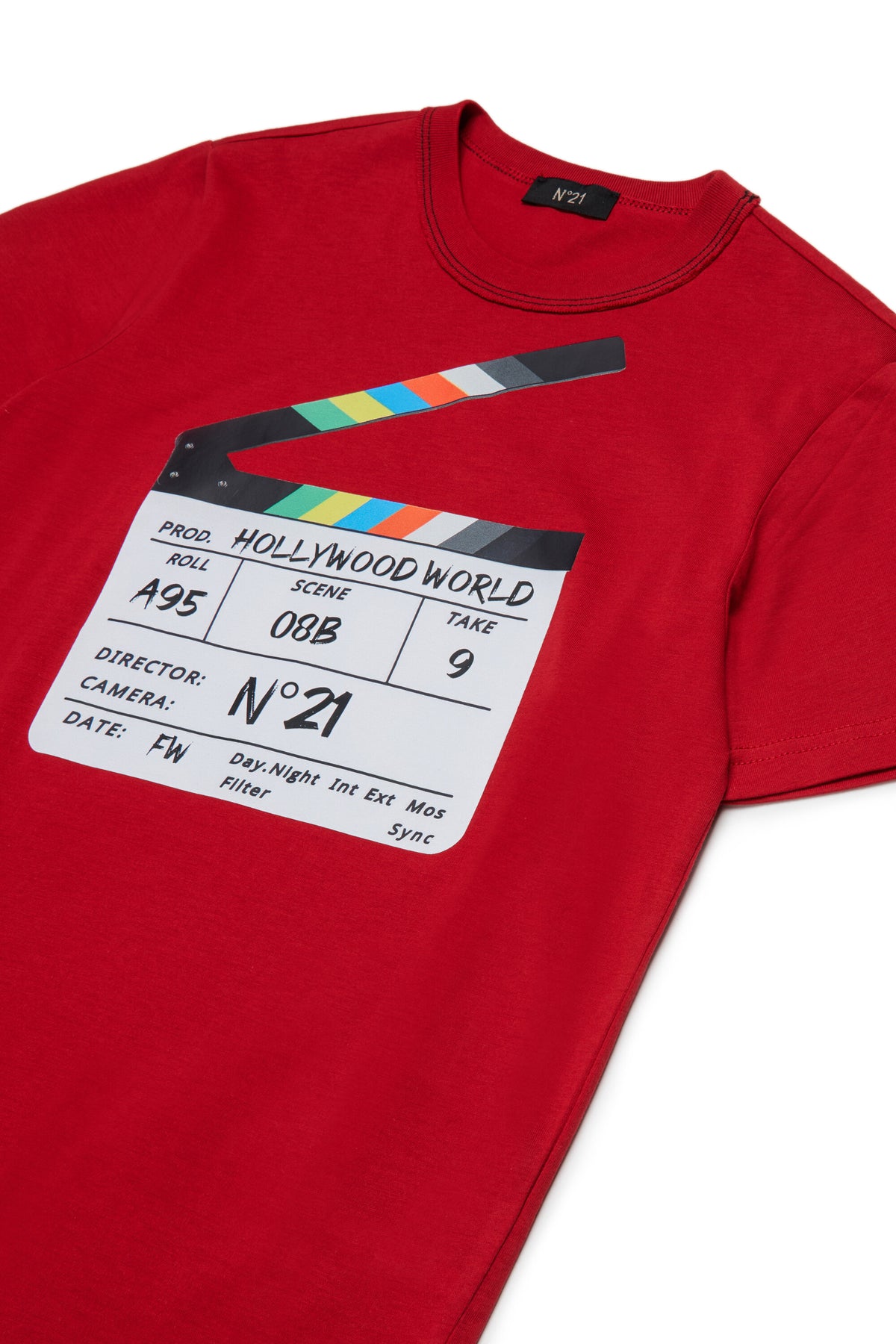 Camiseta con estampado de claqueta cinematográfica