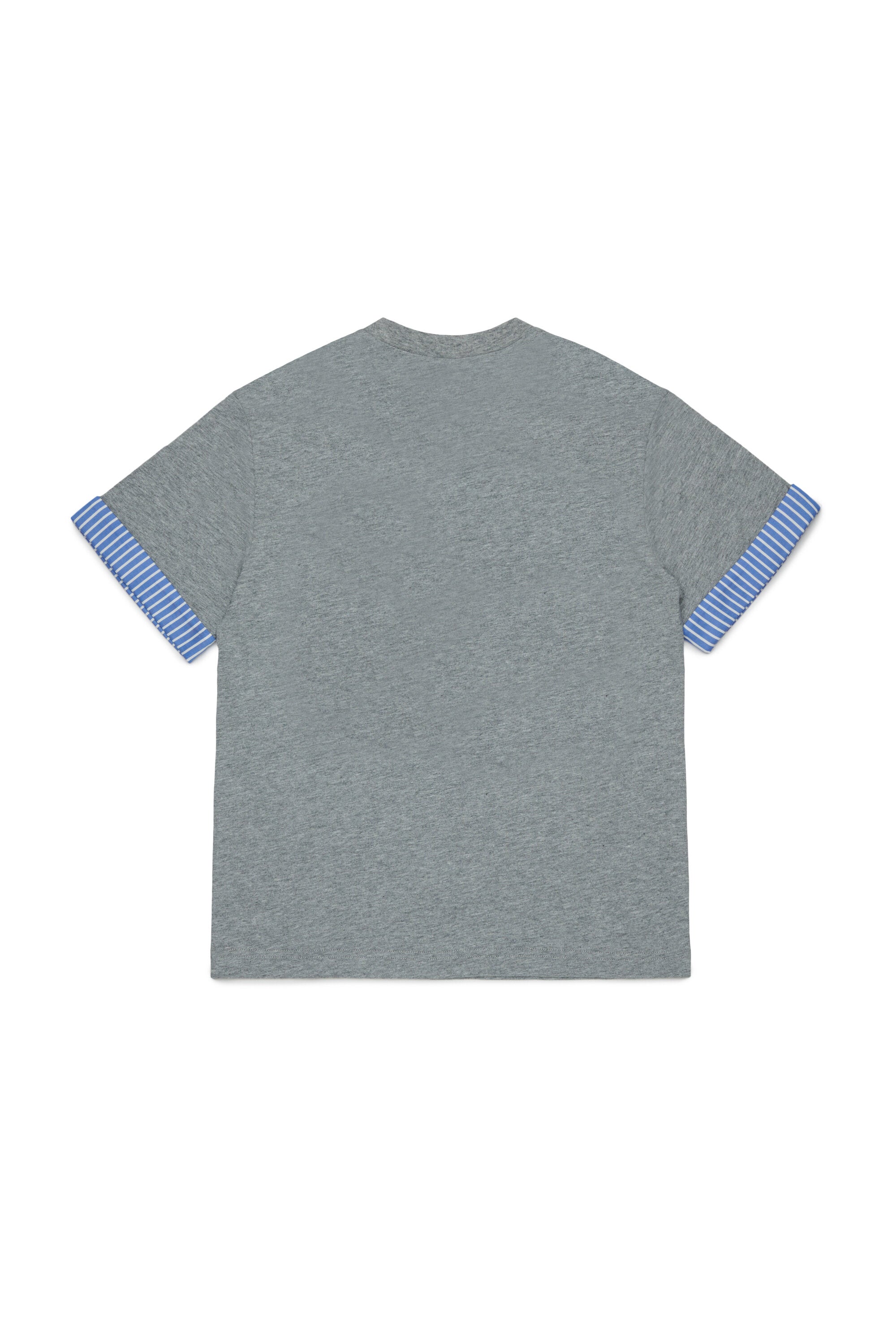 Camiseta con estampado y mangas a rayas