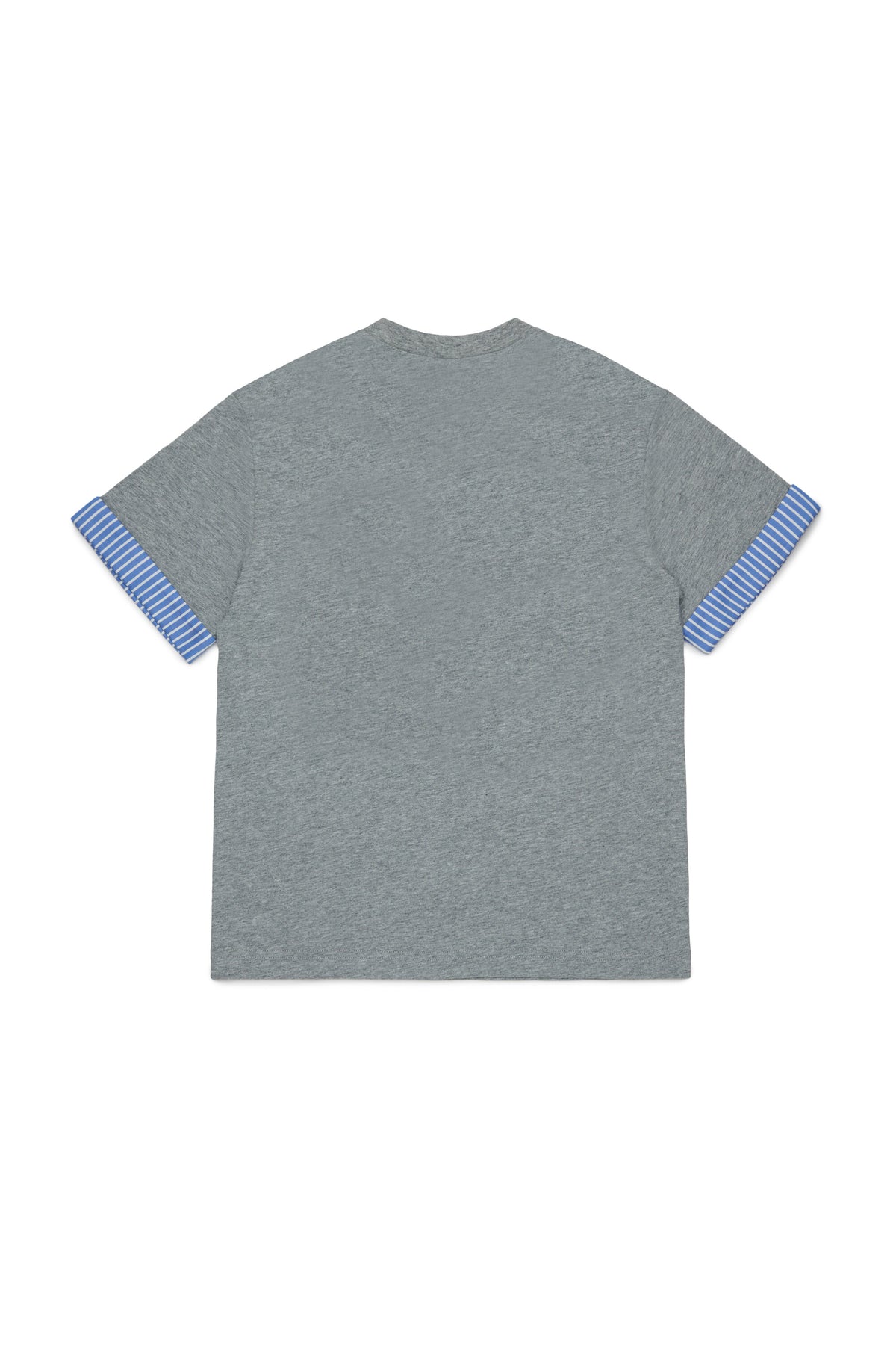 Camiseta con estampado y mangas a rayas