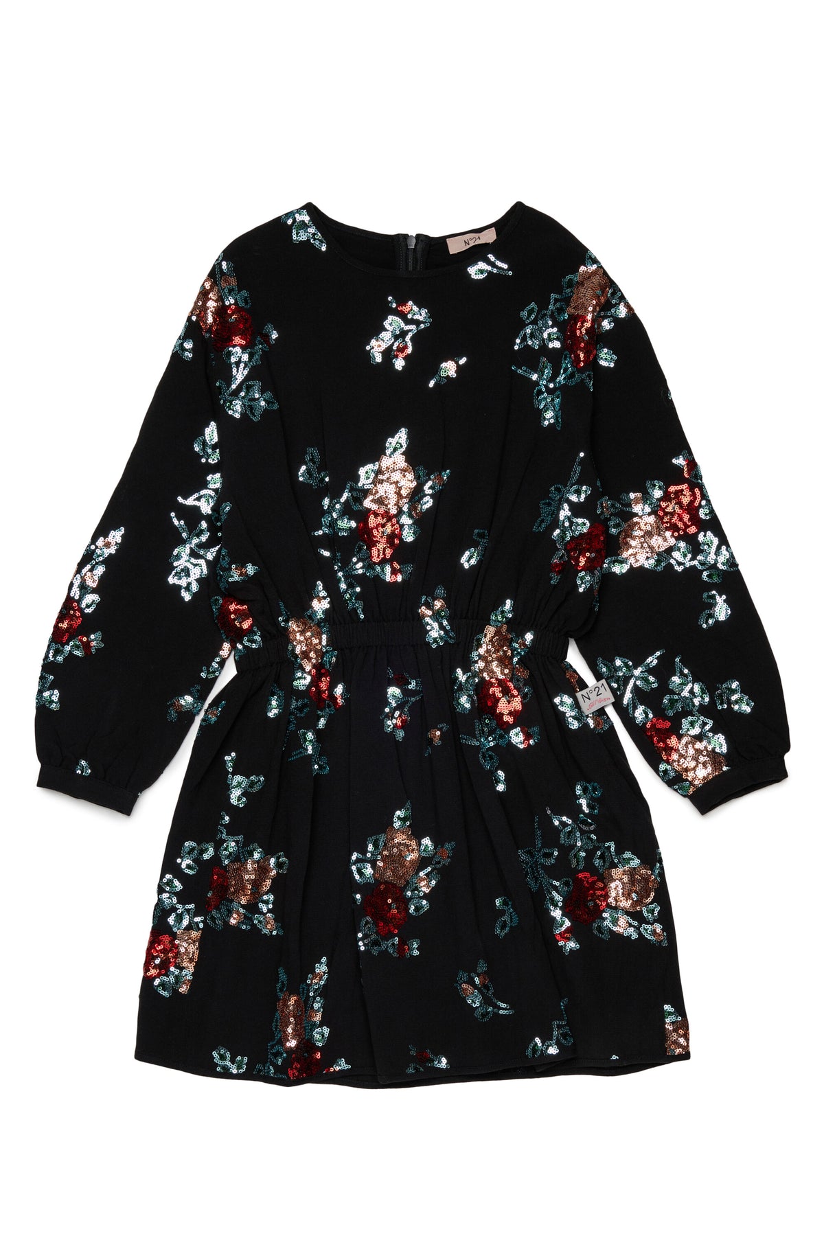 Short dress with floral sequins