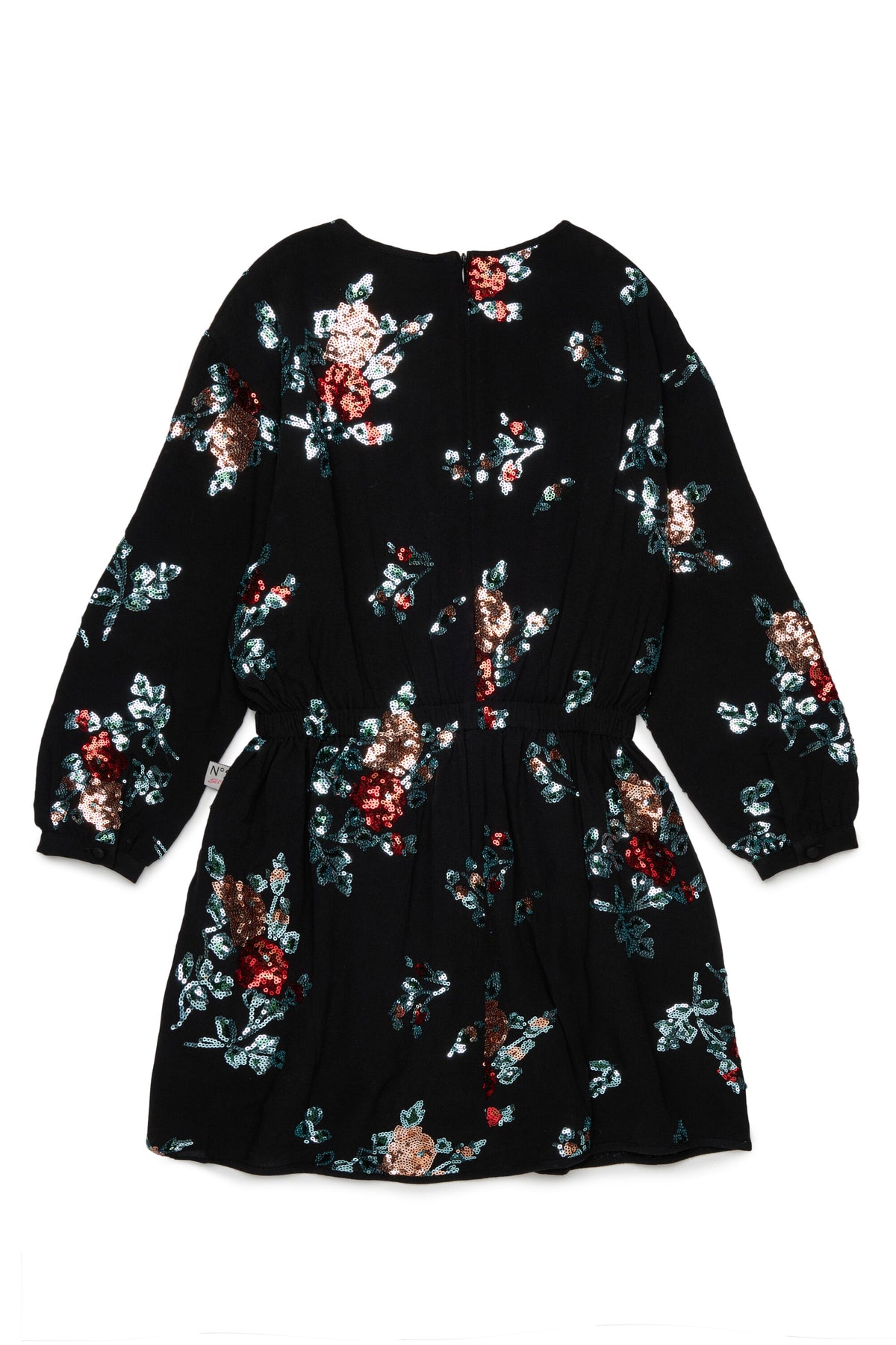 Vestido corto con lentejuelas florales