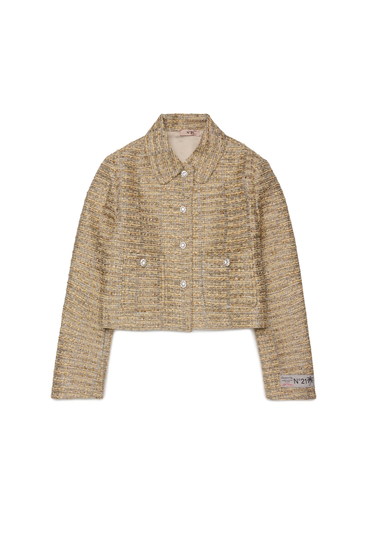 Woven jacket with printed logo