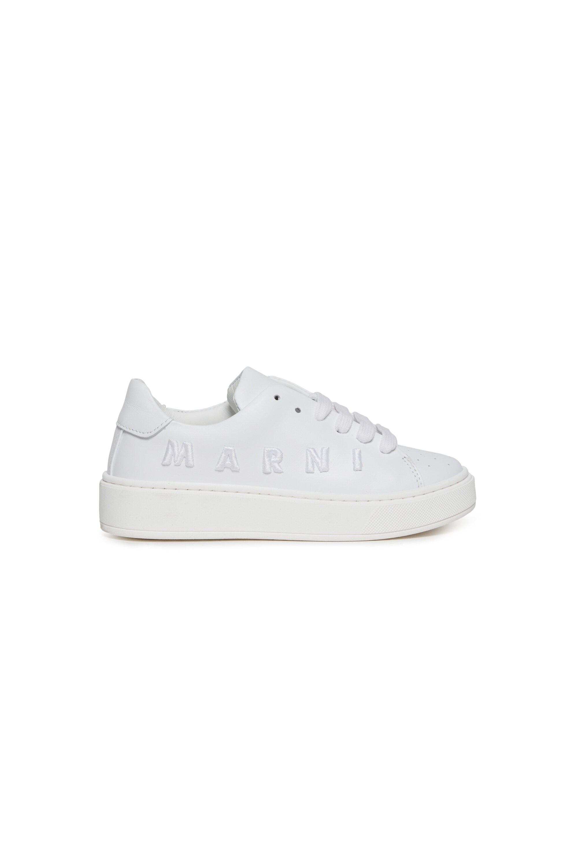 Zapatillas bajas de piel con marca