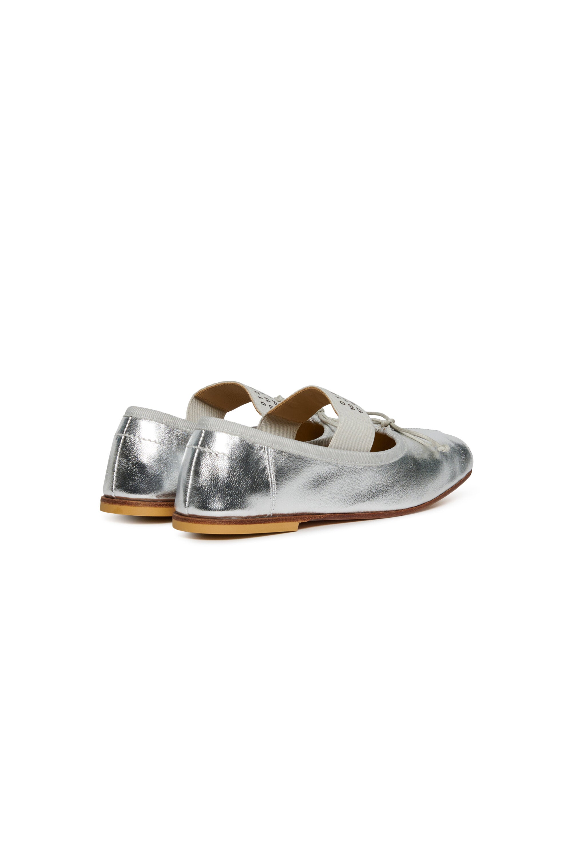Square-toed leather ballet flats