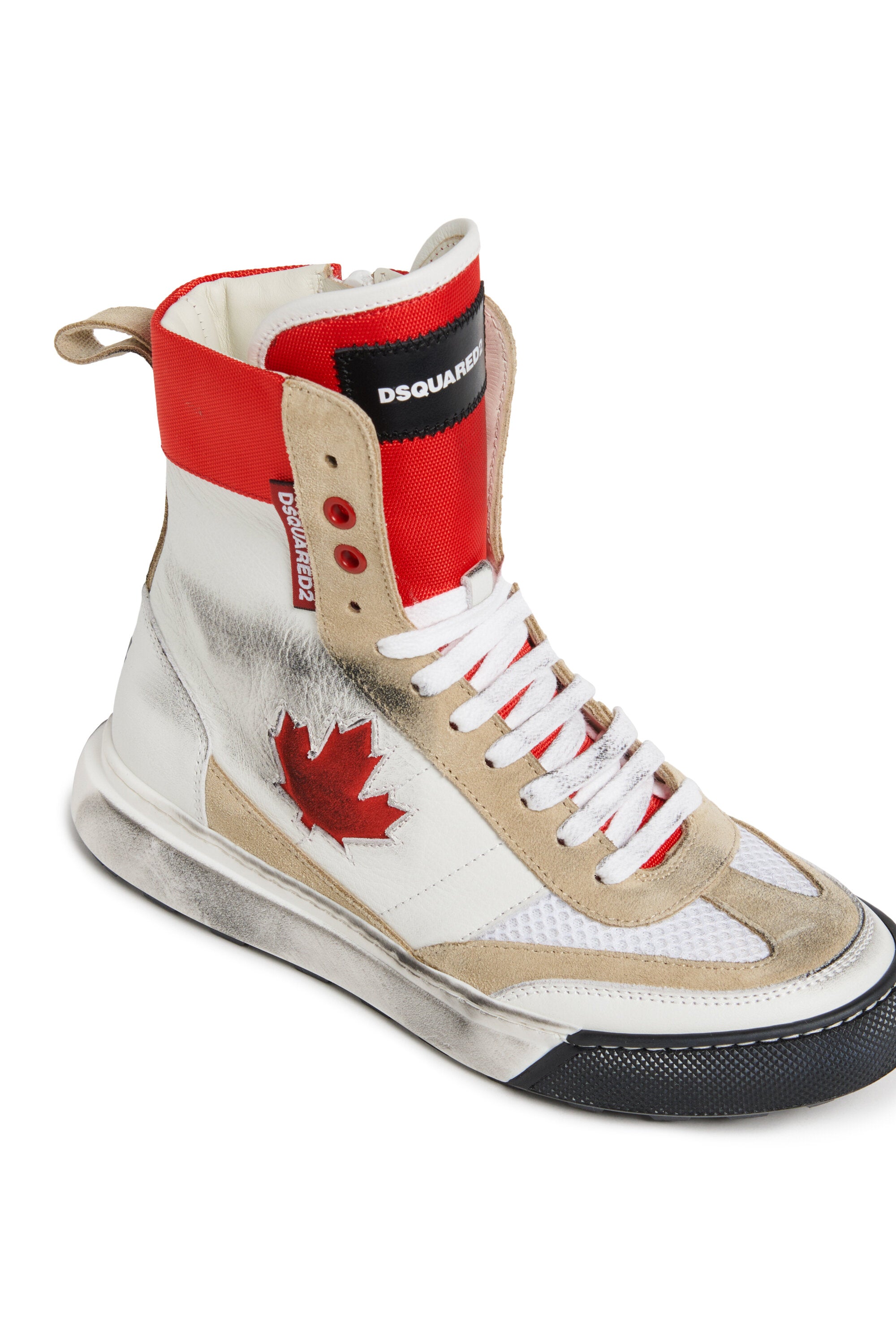 Zapatillas altas bóxer efecto vintage