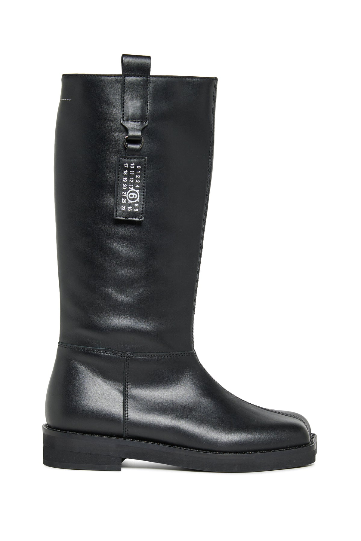 Botas altas de piel con logotipo