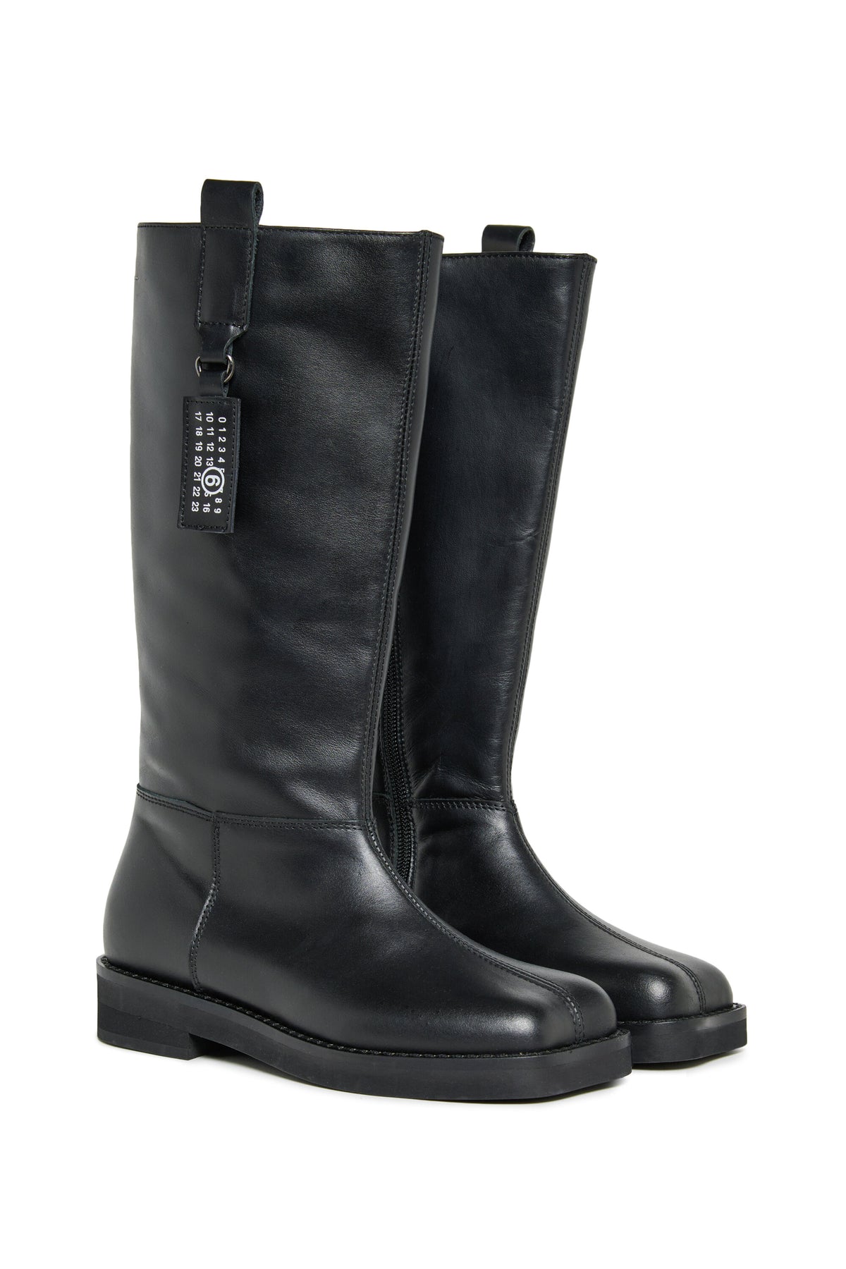 Botas altas de piel con logotipo