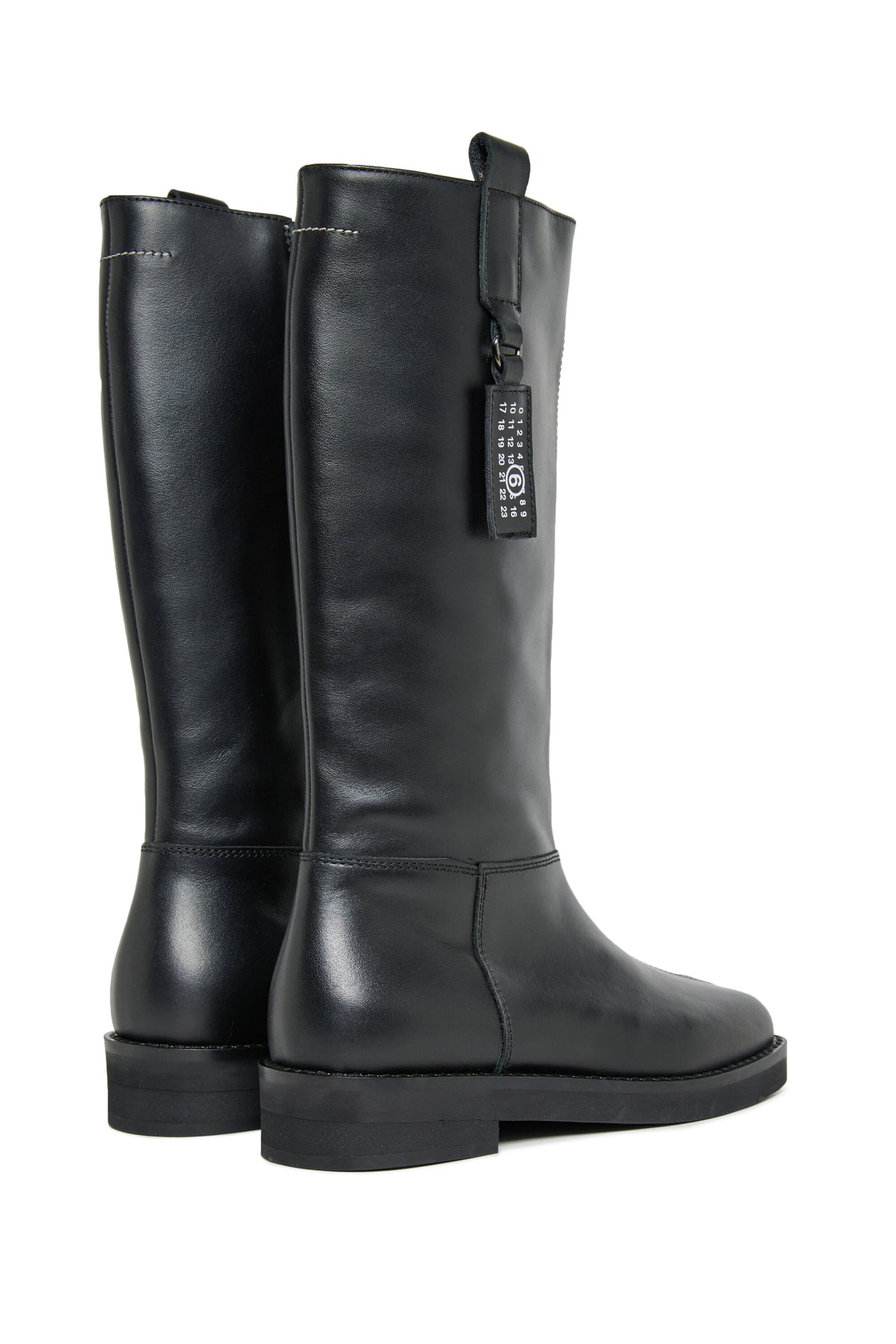 Botas altas de piel con logotipo