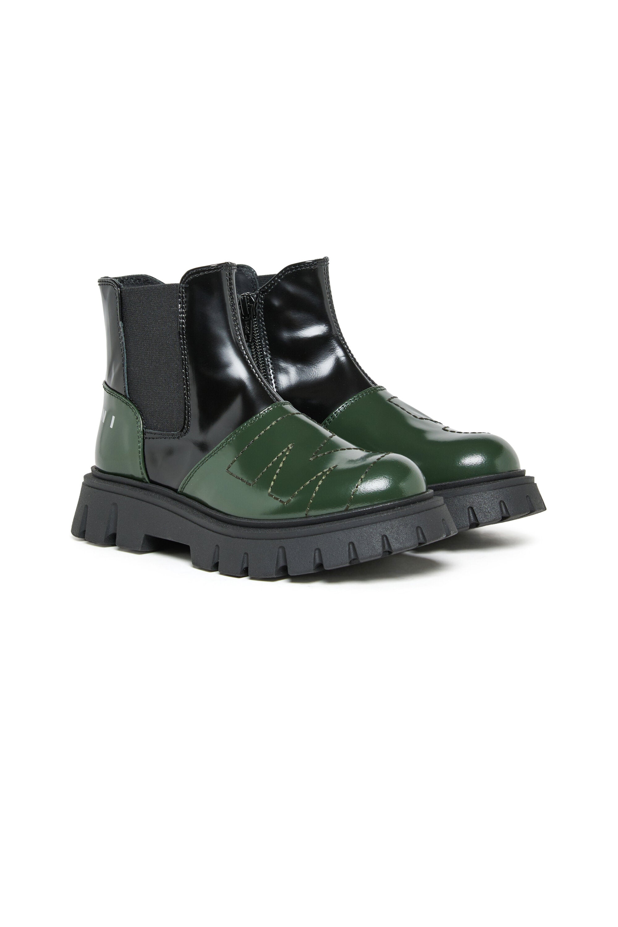 Two-tone leather Chelsea boots