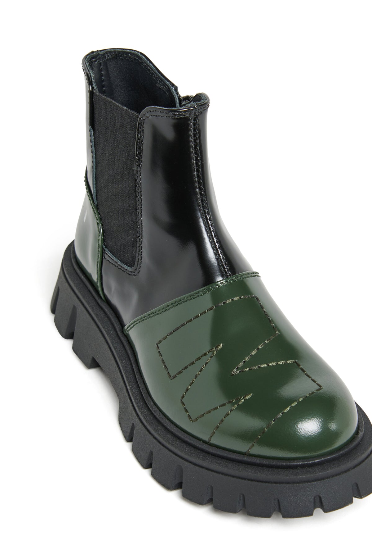 Botines Chelsea de piel bicolor
