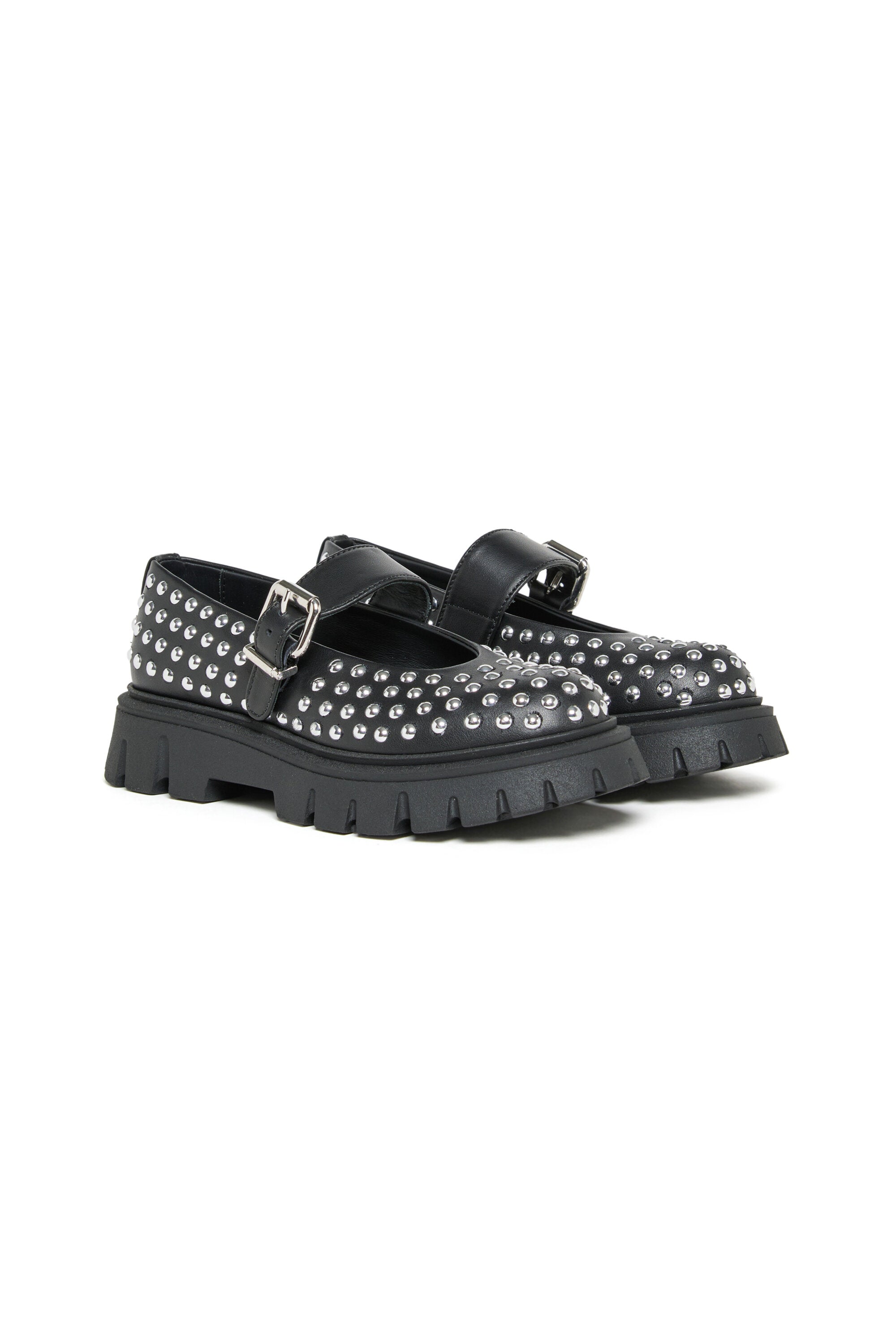 Zapatos Mary Jane de piel con tachuelas