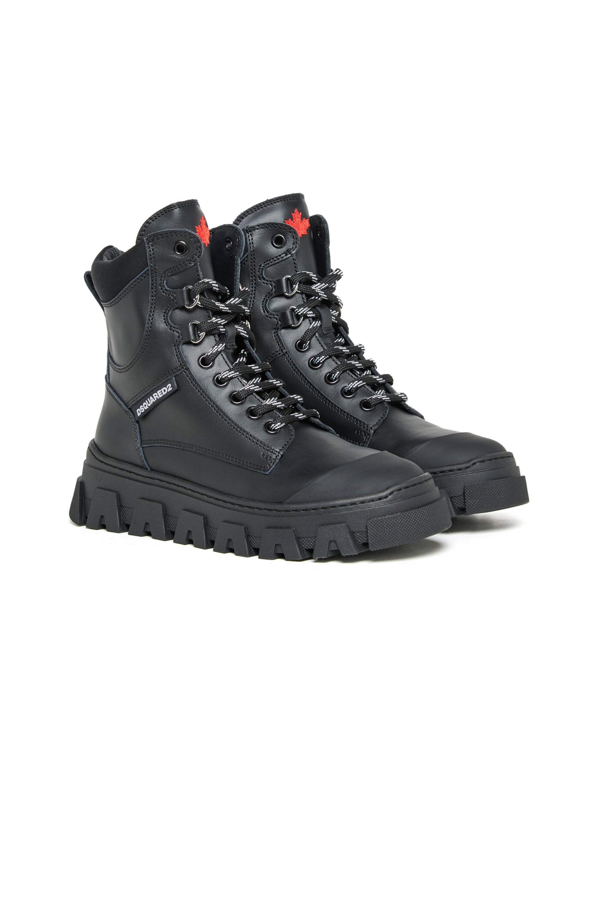 Combat boots with chunky soles