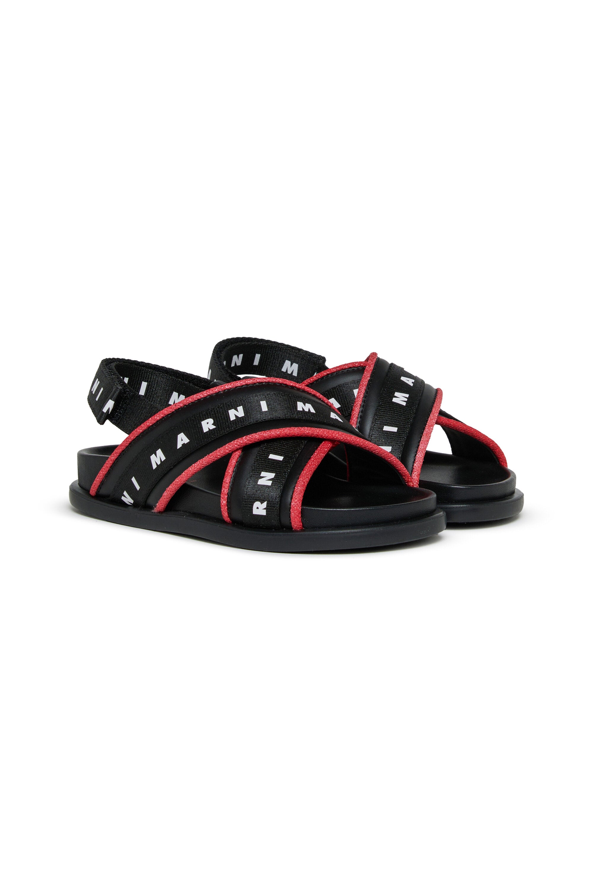 Sandalias con logo y tiras cruzadas