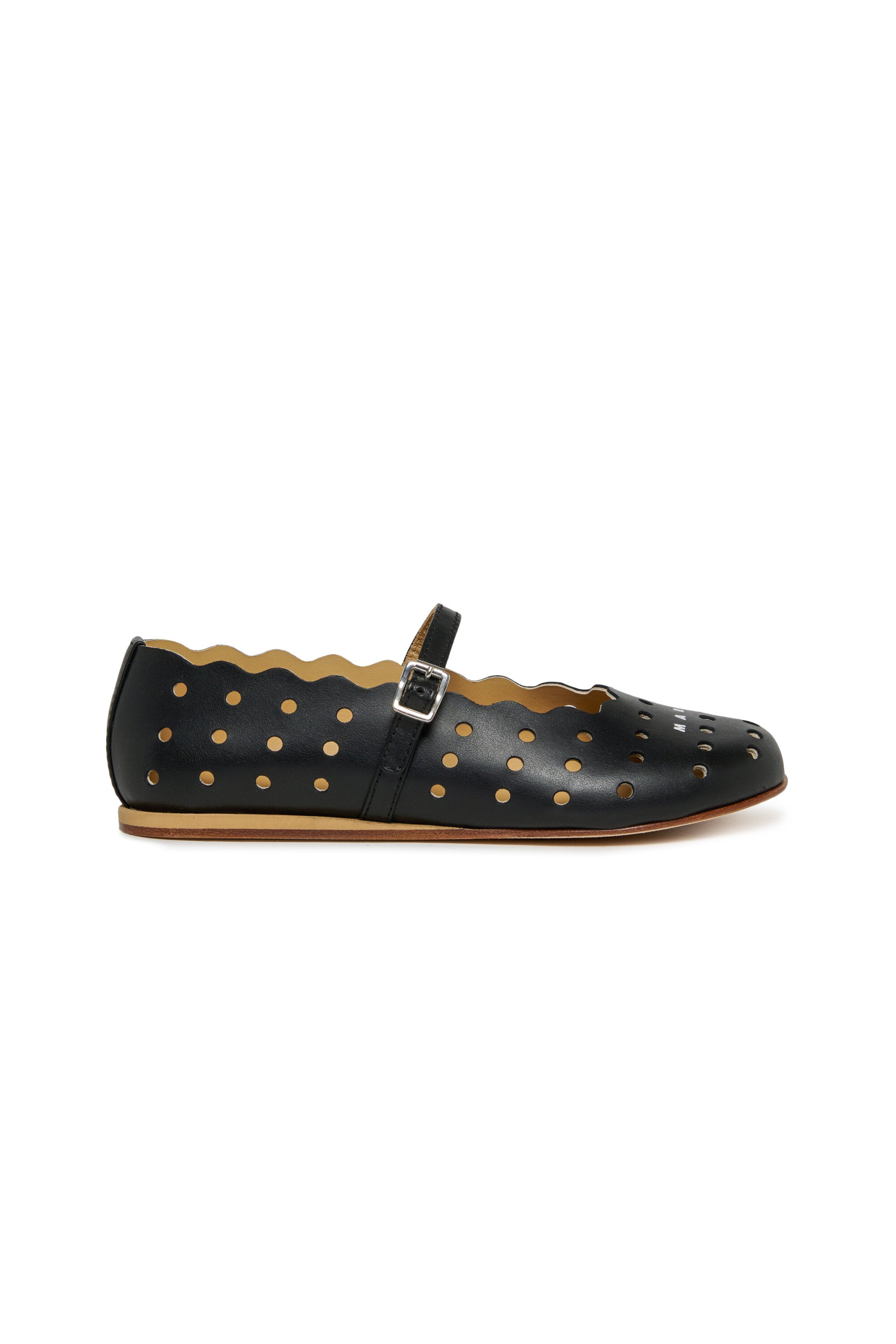 Perforated ballerina with logo