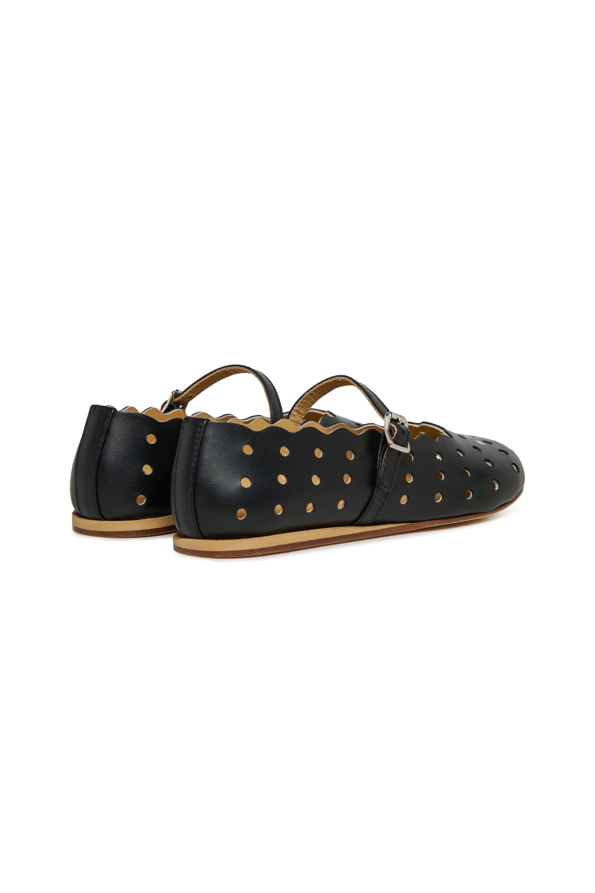 Perforated ballerina with logo