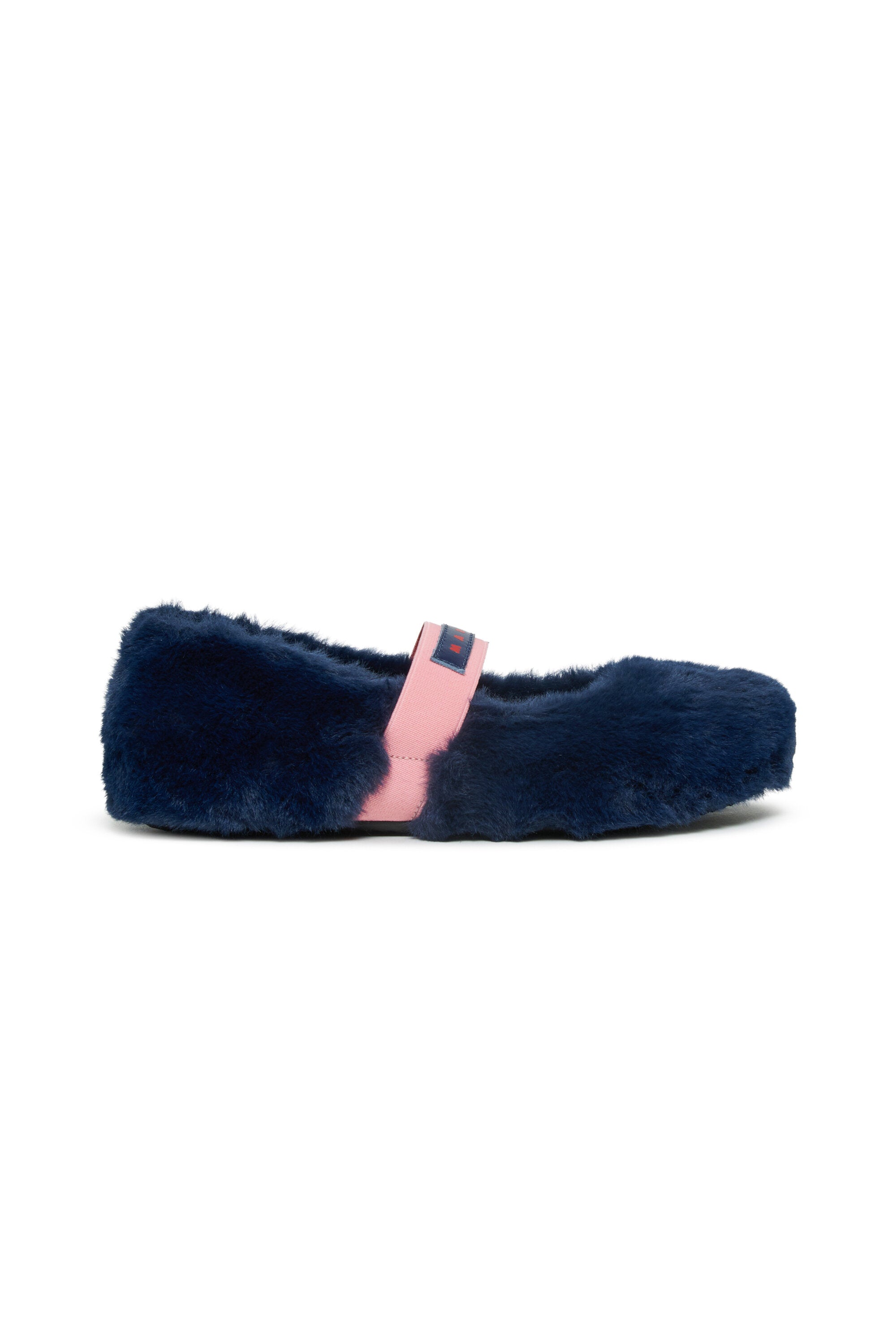 Fur-effect ballet flats