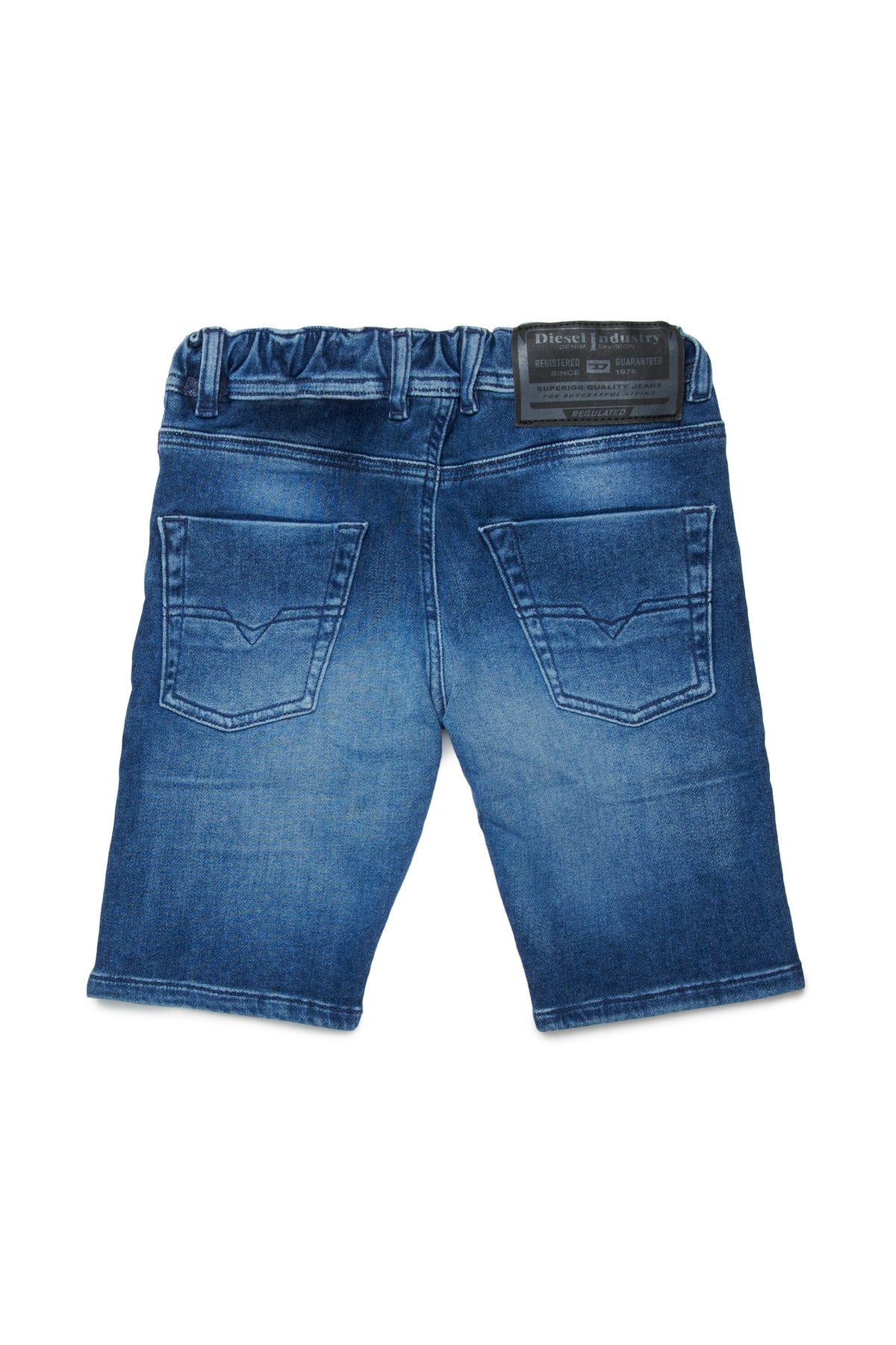 JoggJeans® shorts in mid-blue with shades