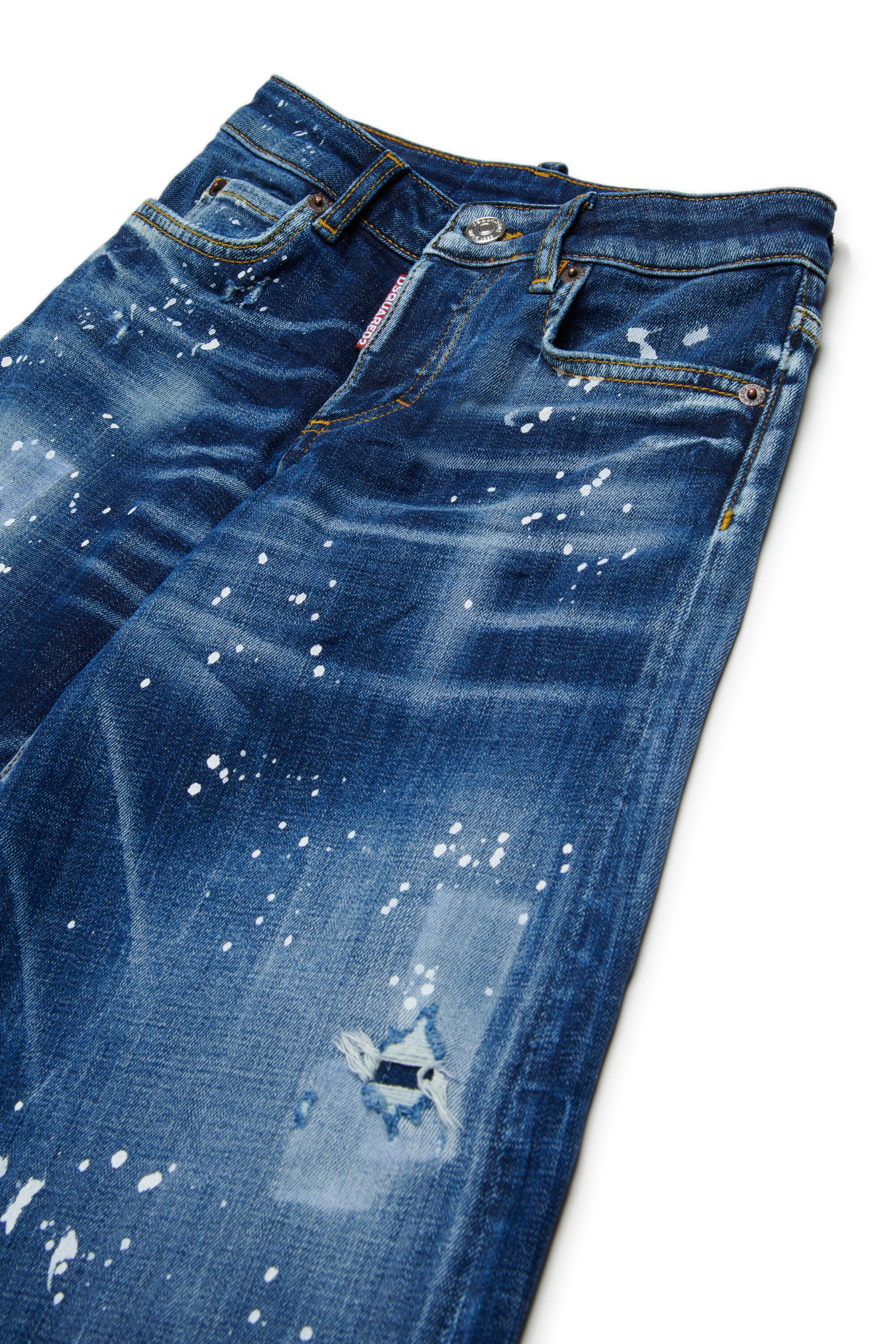 Regular dark blue jeans with spots - Page