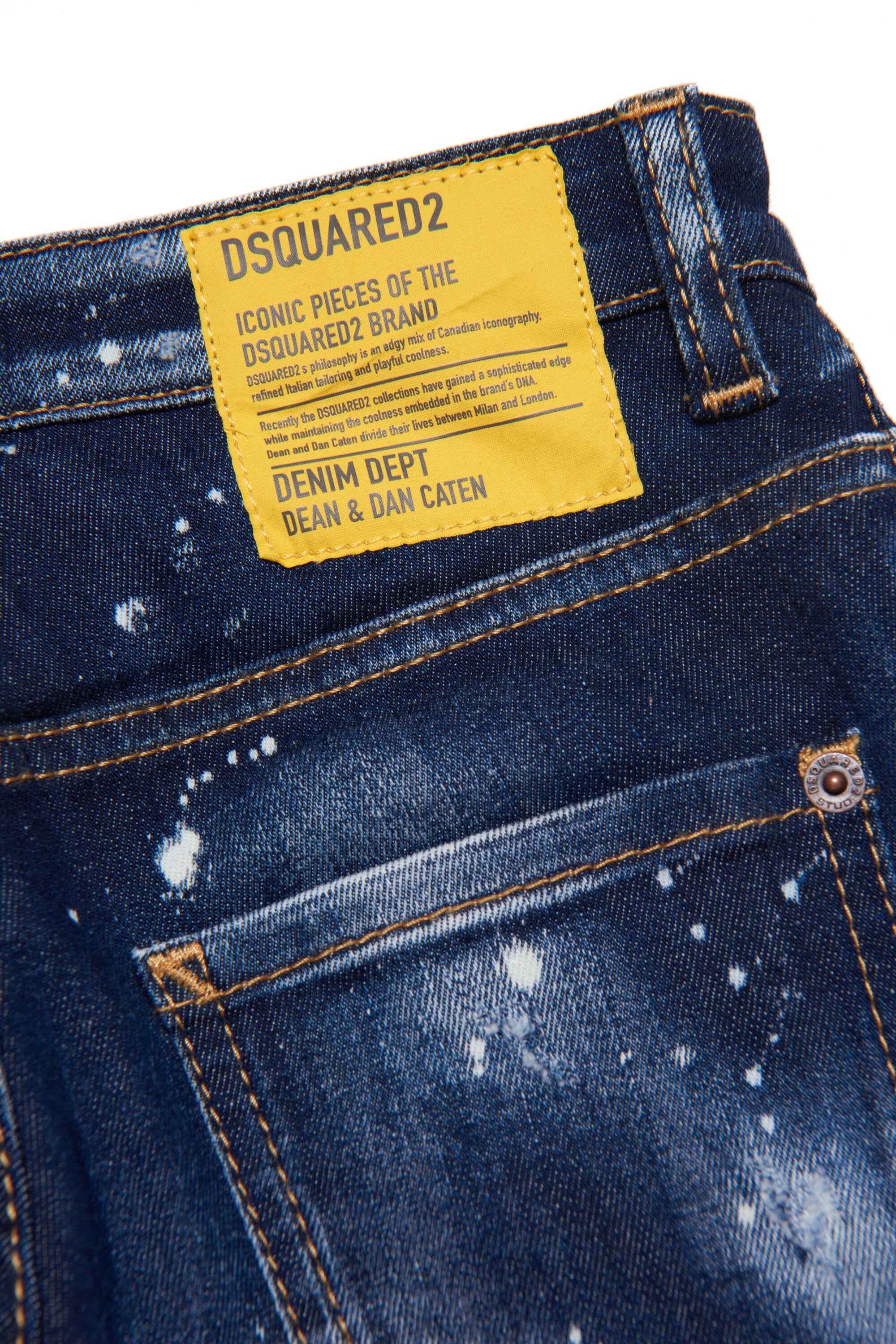 Dsquared2 boy's Shaded dark blue skinny Skater jeans with tears ...