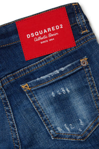 Shaded blue skinny jeans with breaks - Jennifer Cropped