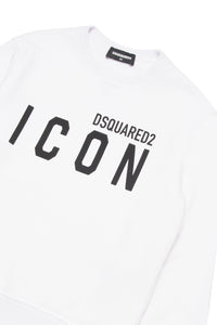 Sudadera de cuello redondo en algodón con logotipo Icon