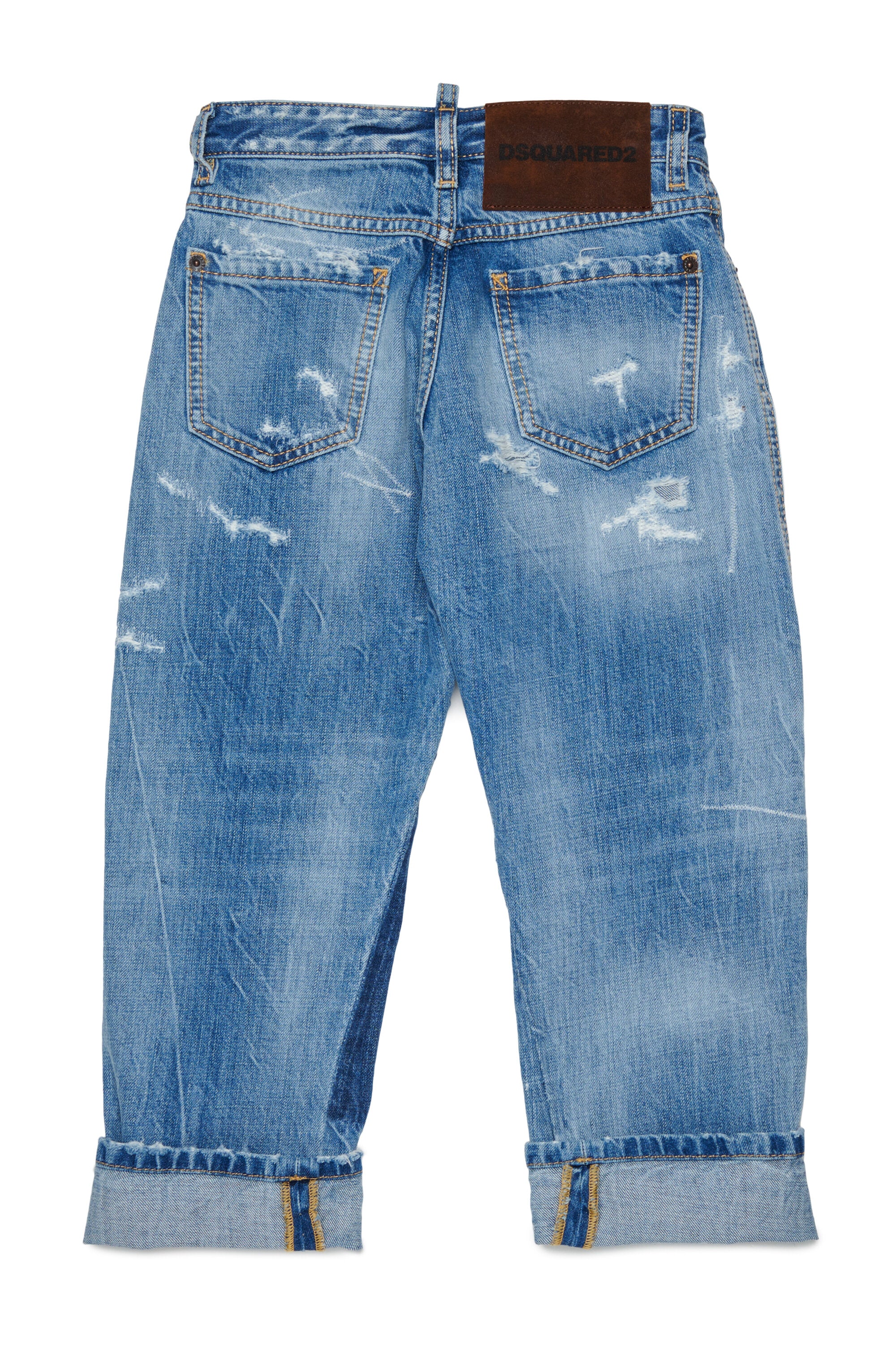 Jeans corte regular en denim azul claro - Long Kawaii
