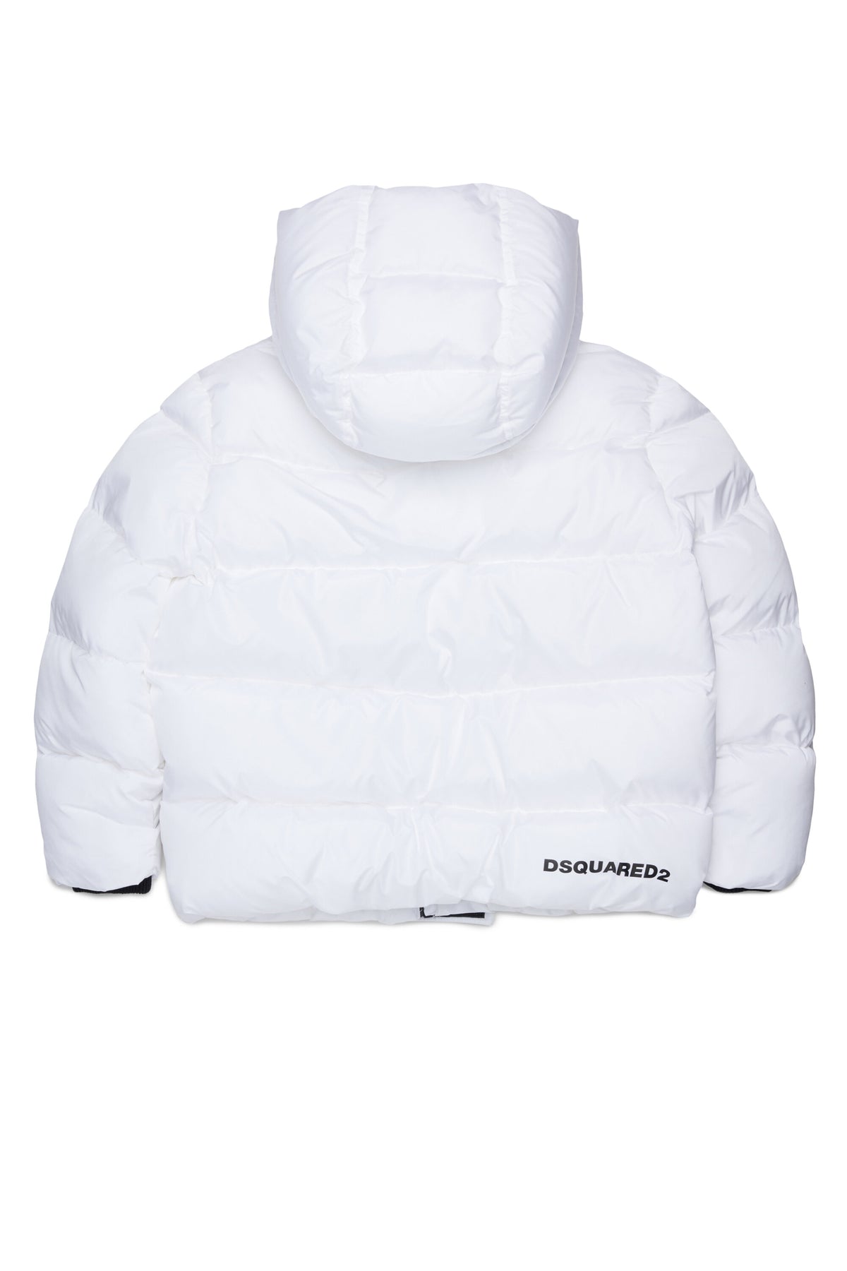 Chaqueta corta acolchada con capucha y logotipo DSQUARED2