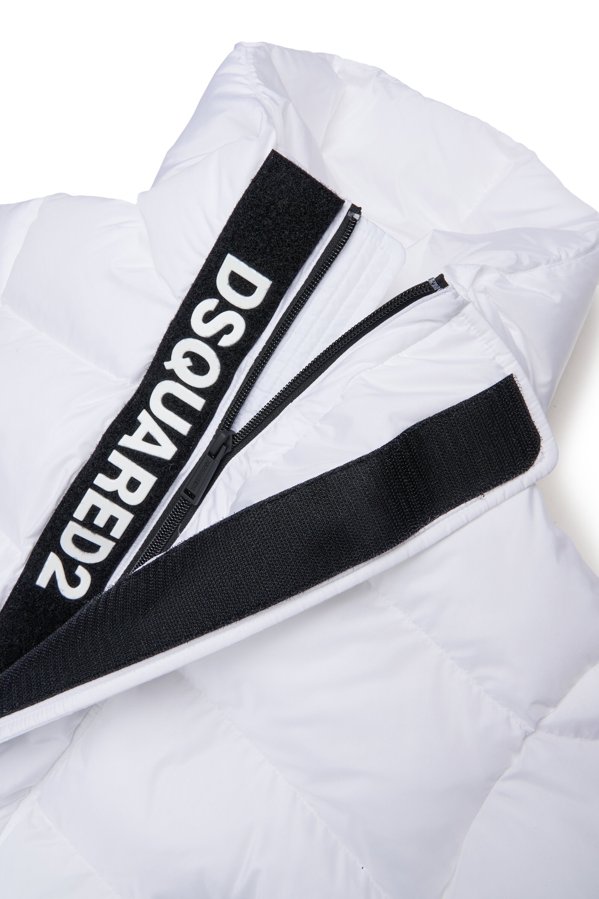 Chaqueta corta acolchada con capucha y logotipo DSQUARED2