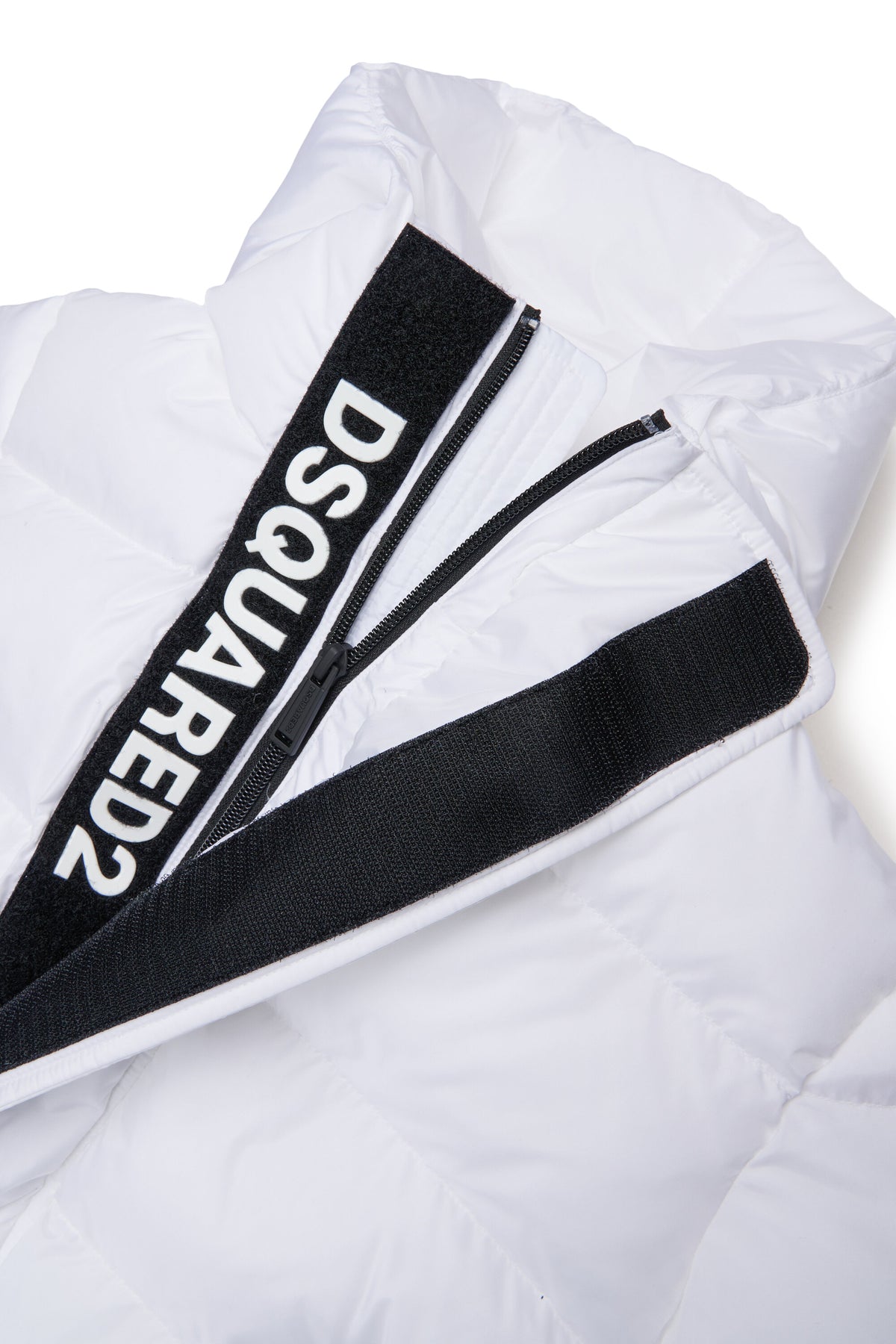 Short padded jacket with hood and DSQUARED2 logo