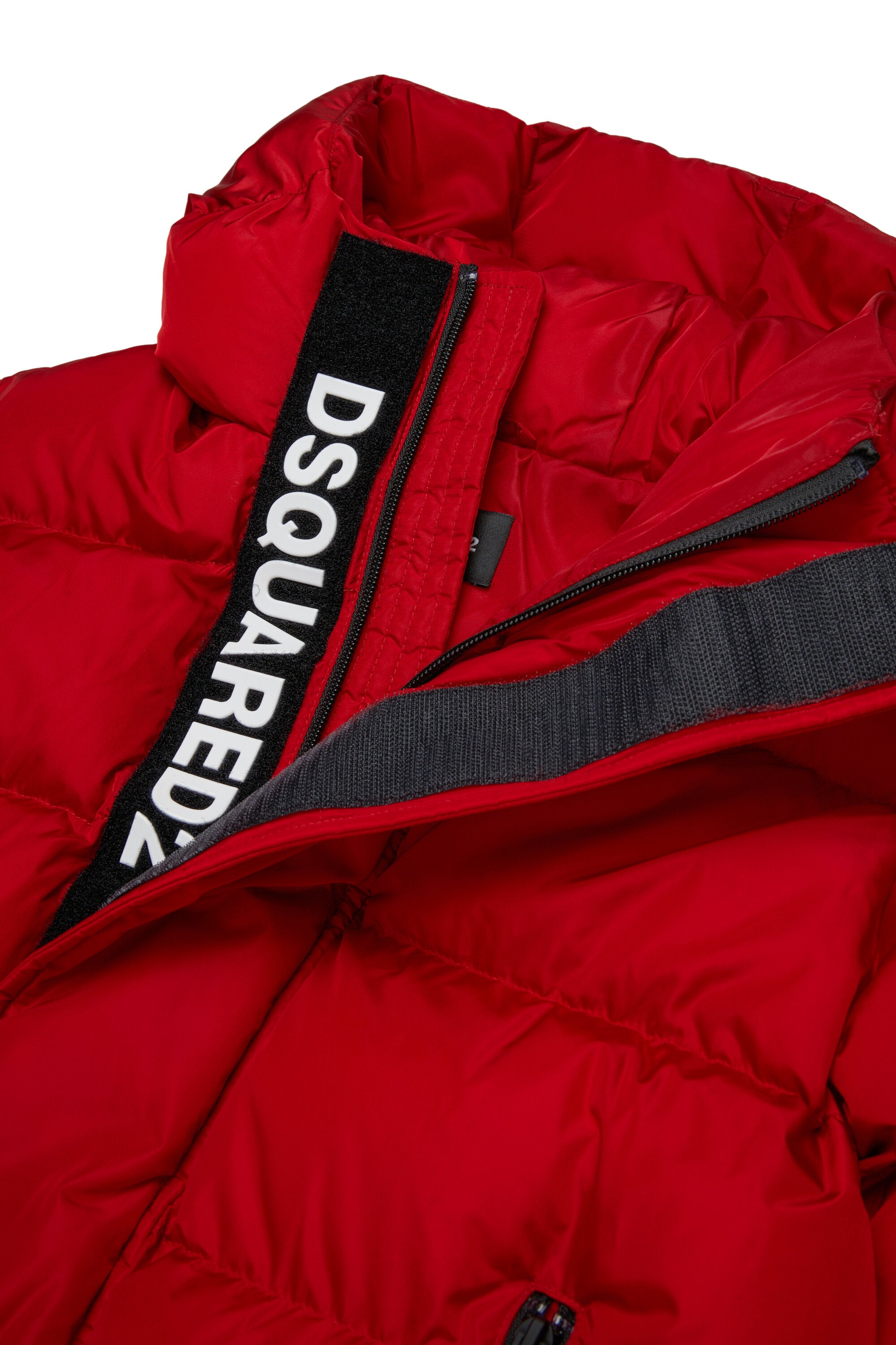 Chaqueta corta acolchada con capucha y logotipo DSQUARED2