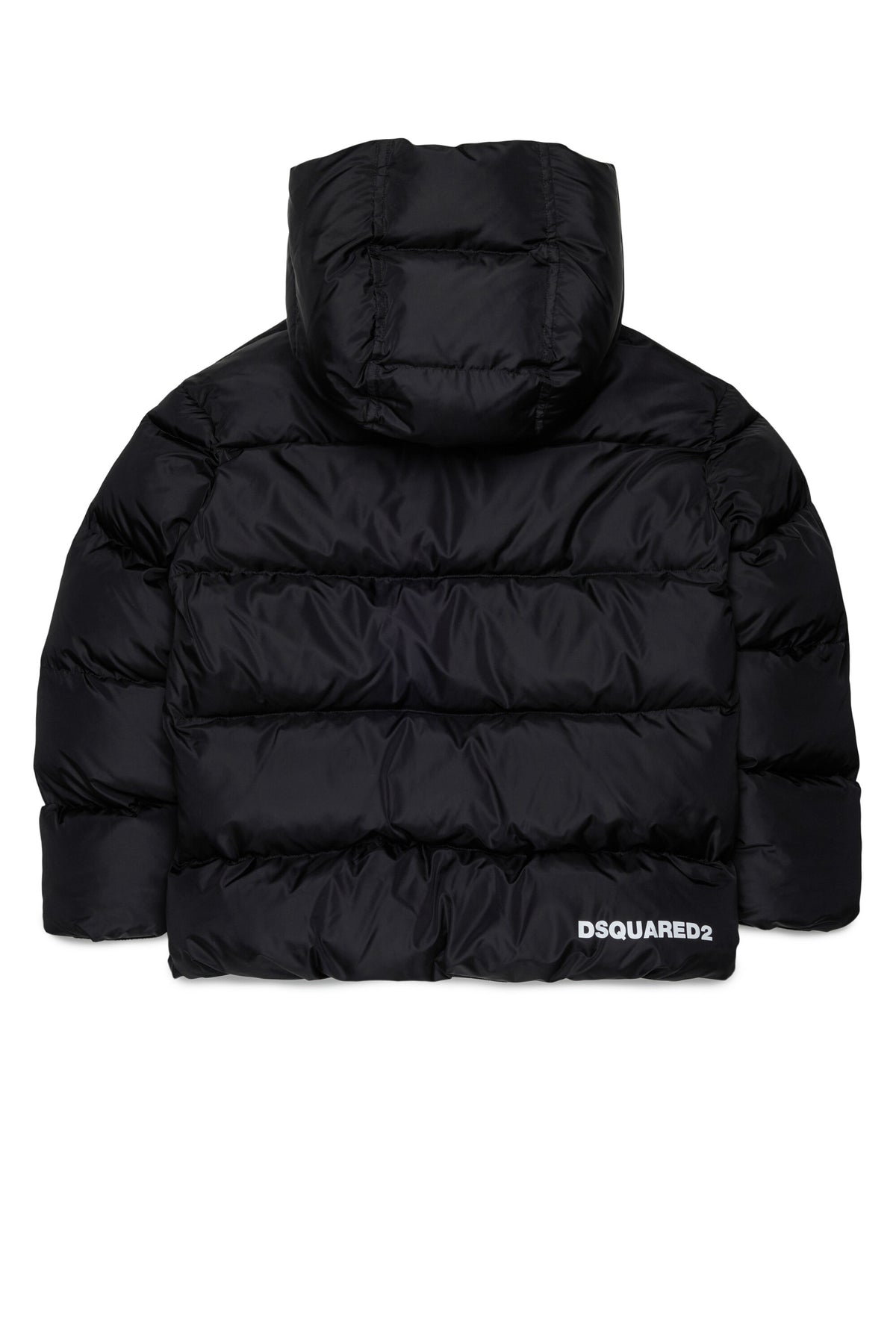 Chaqueta corta acolchada con capucha y logotipo DSQUARED2