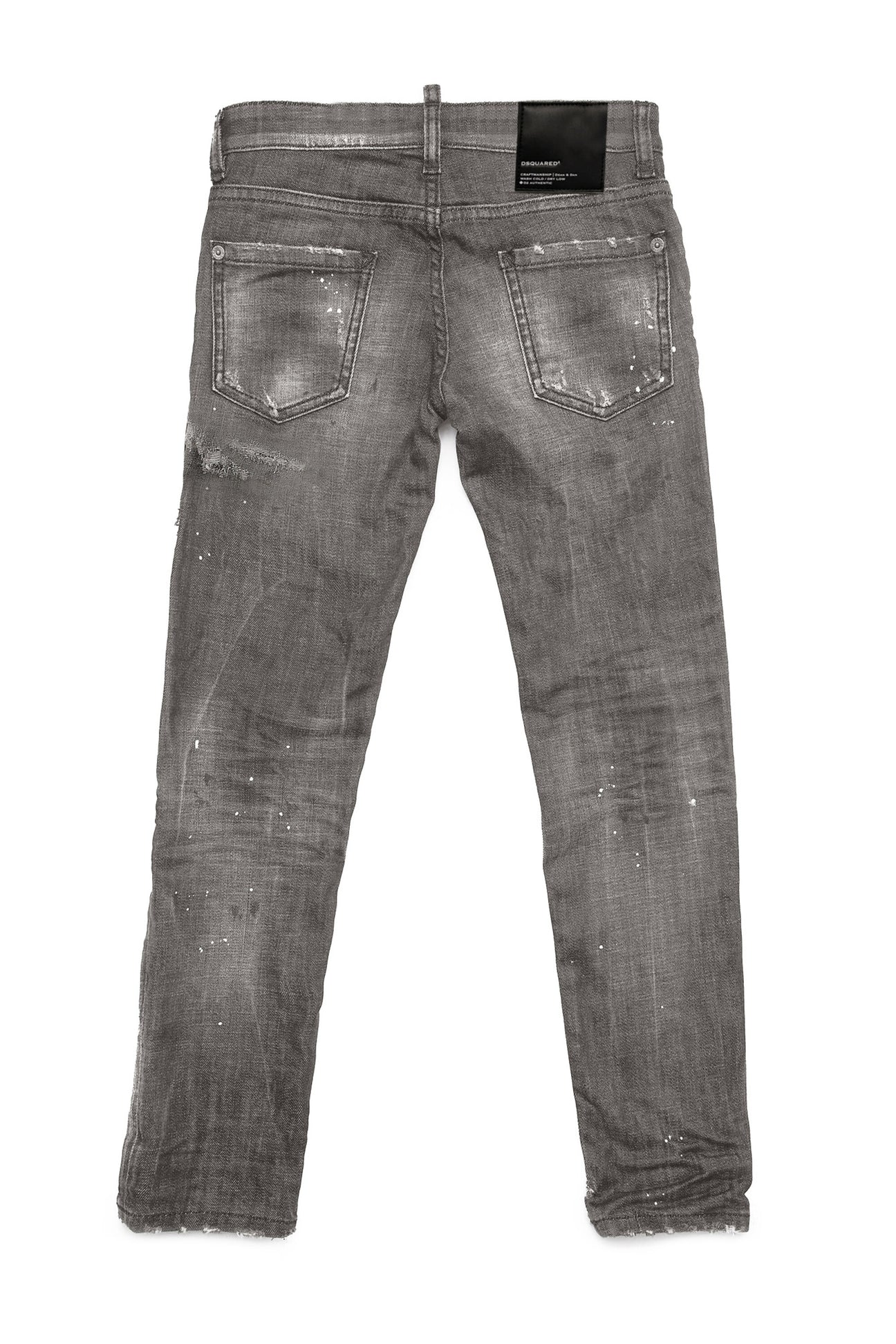 Slim straight gray jeans shaded with abrasions and stains Slim straight gray jeans shaded with abrasions and stains
