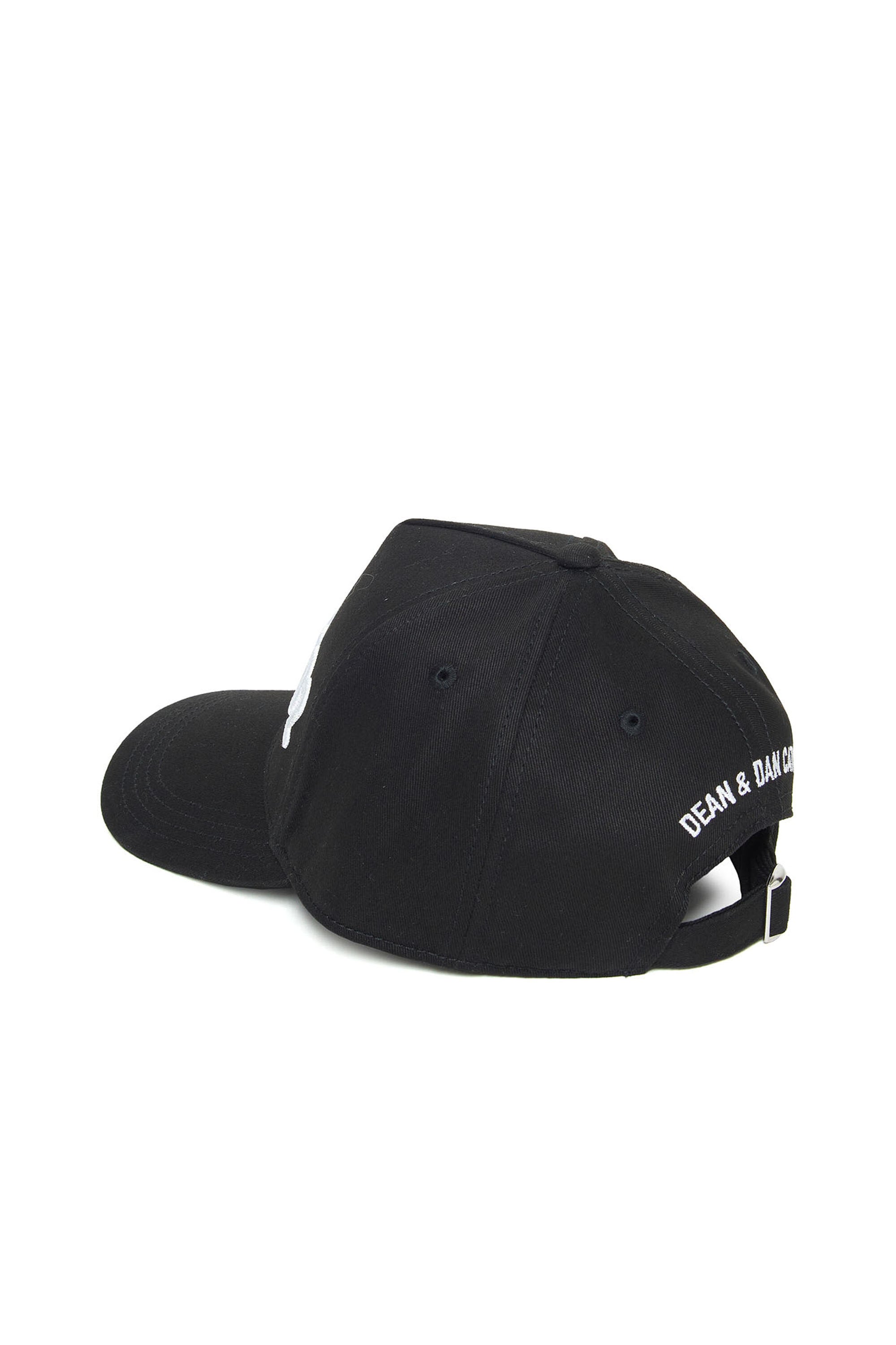 Gorra de béisbol de gabardina negra con logo